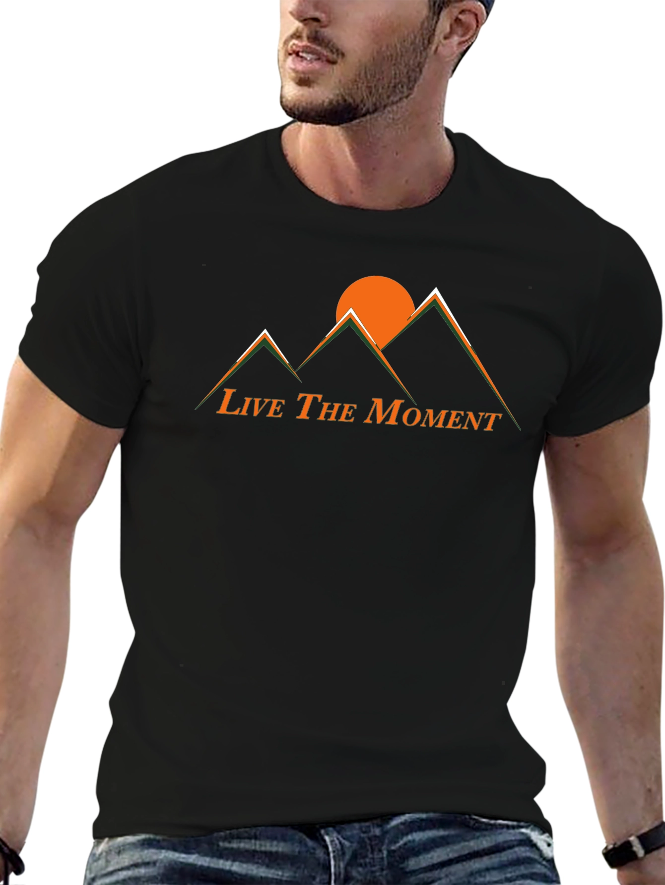 Live the Moment Mountain Graphic Tee - Black