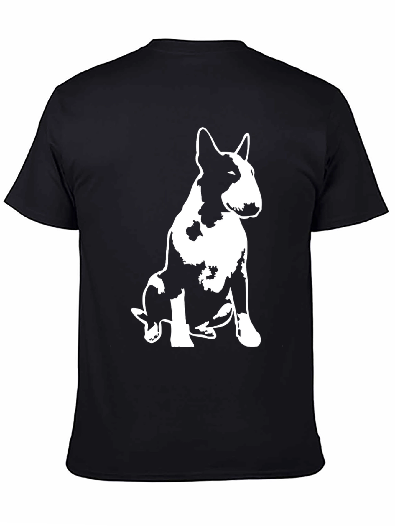 Bull Terrier Graphic Print Black T-Shirt