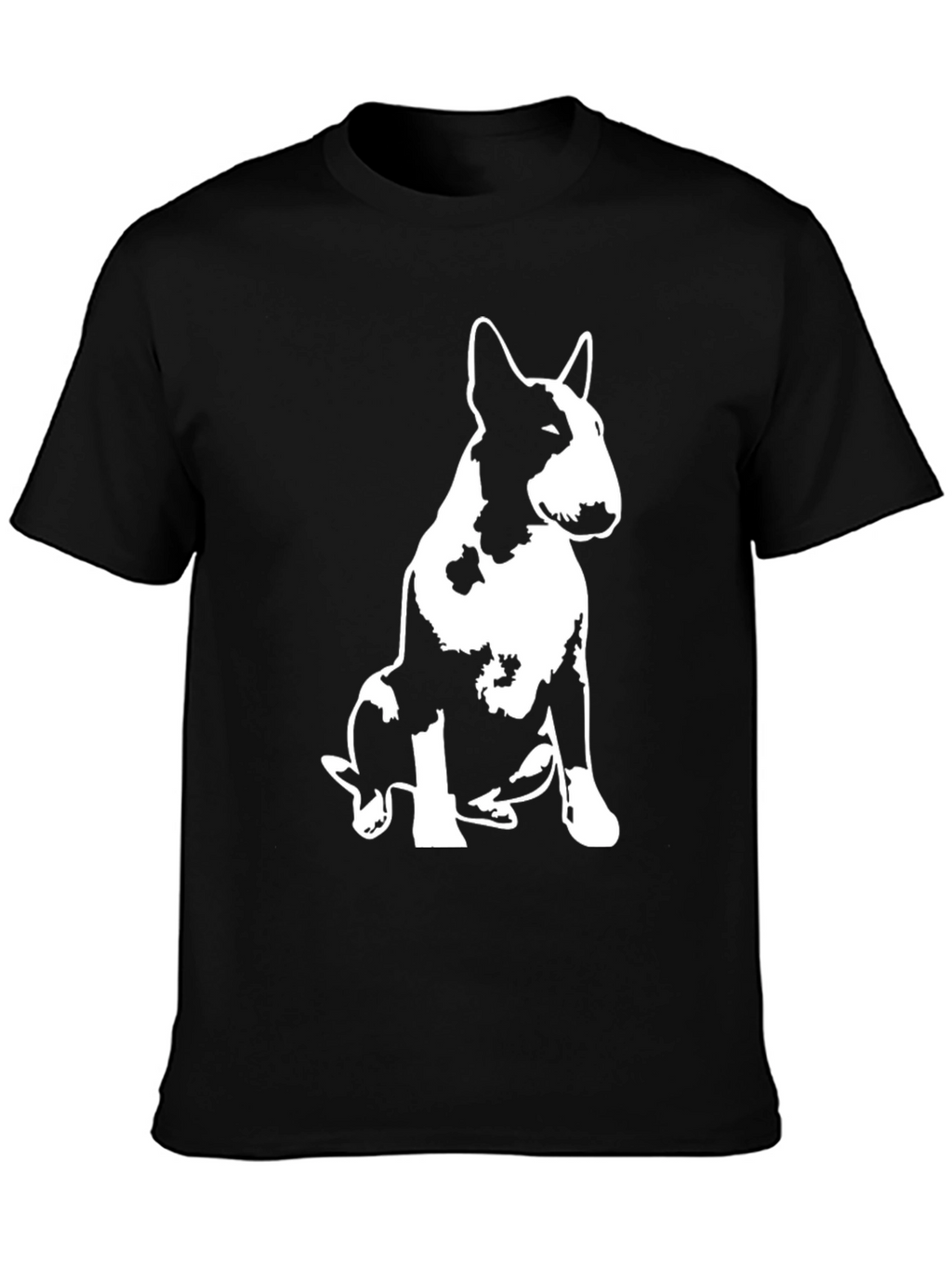 Bull Terrier Graphic Print Black T-Shirt