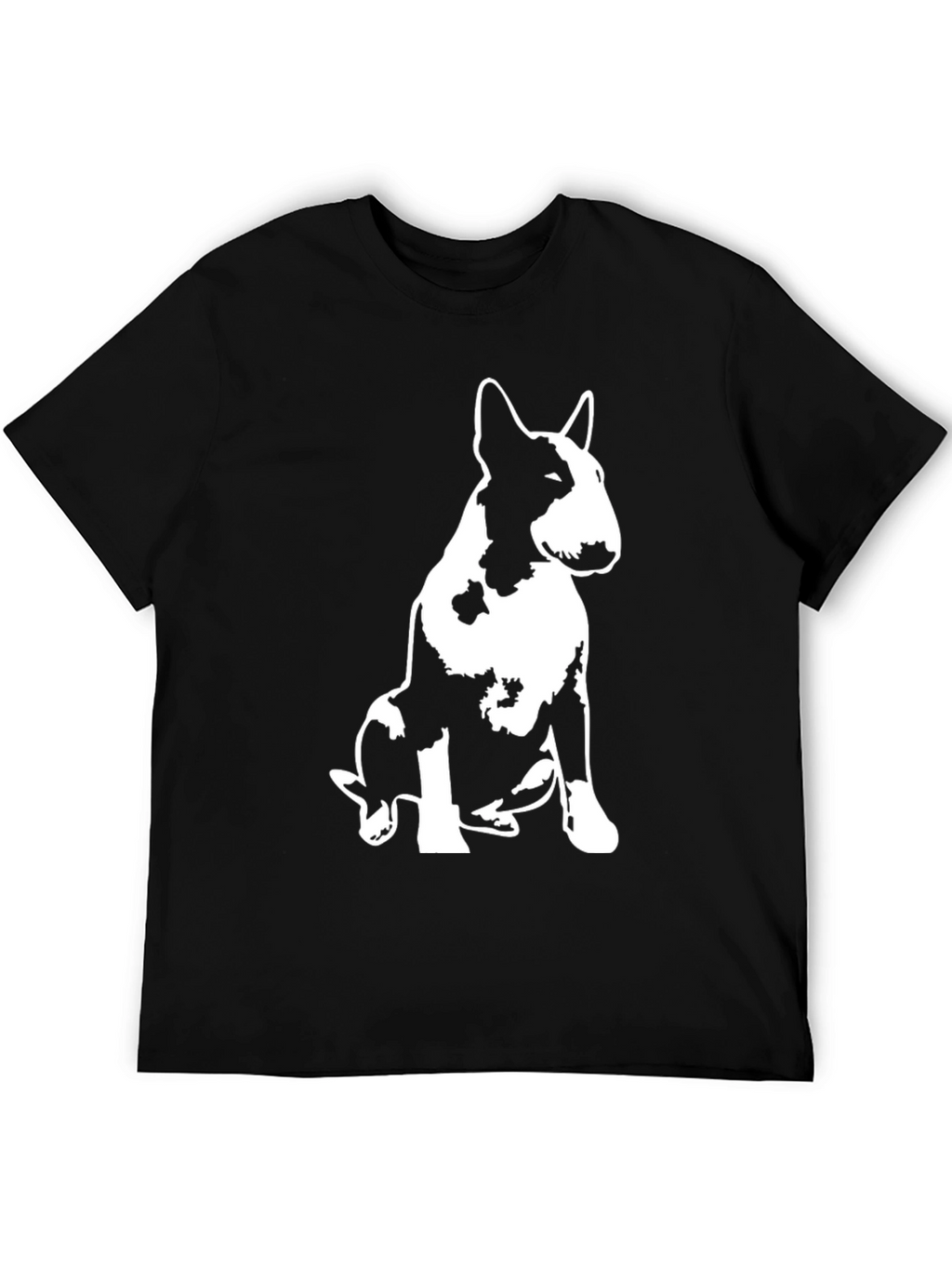 Bull Terrier Graphic Print Black T-Shirt