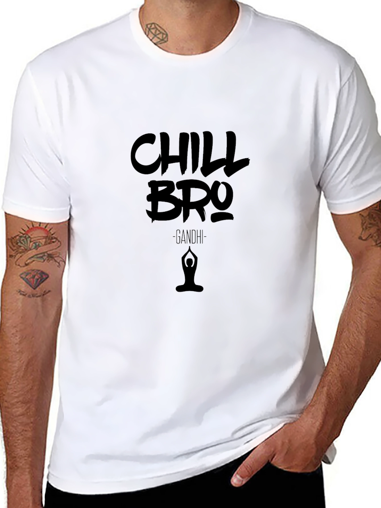 Chill Bro Gandhi Black Graphic Tee