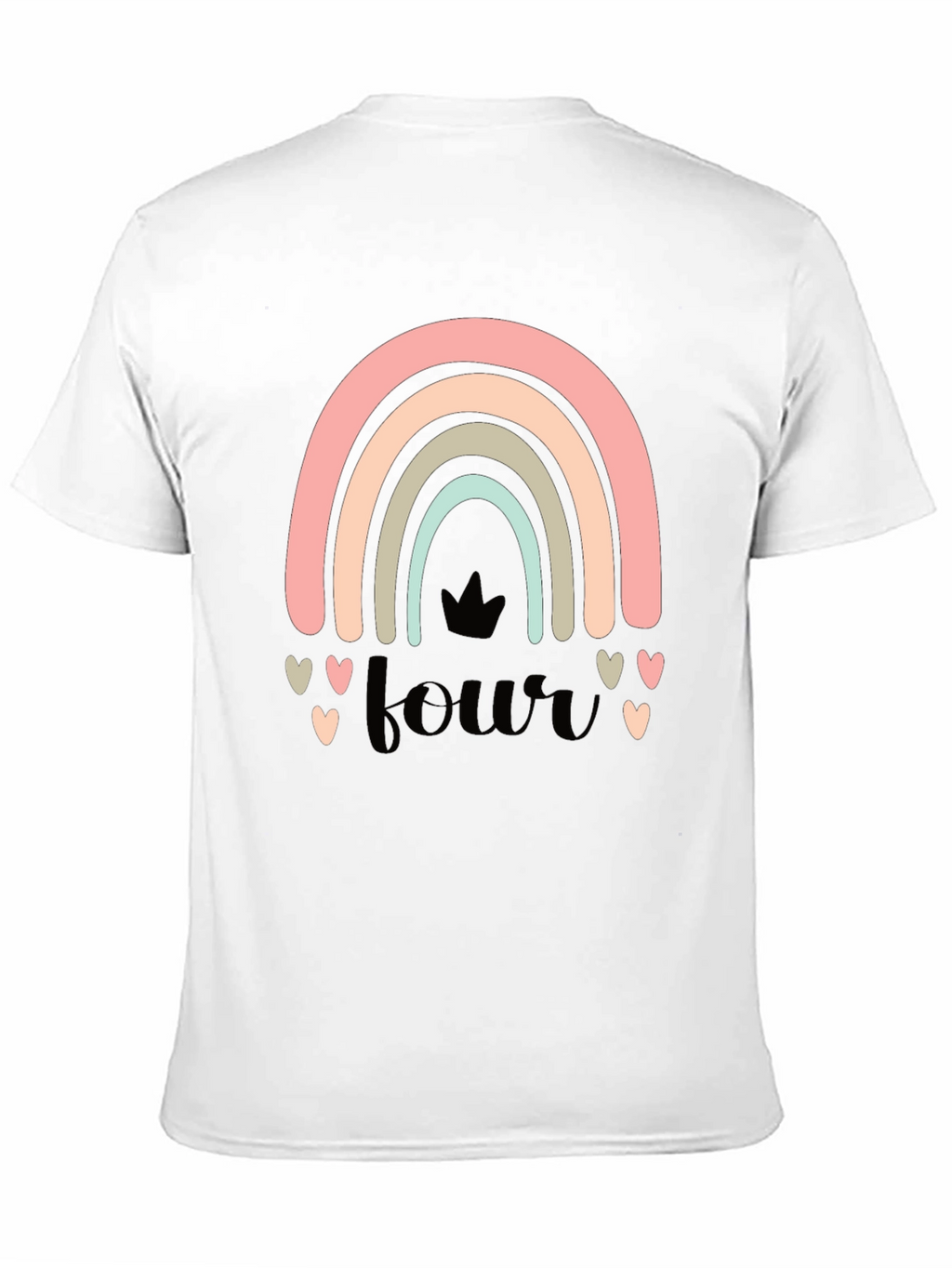 4th Birthday Rainbow Heart T-Shirt