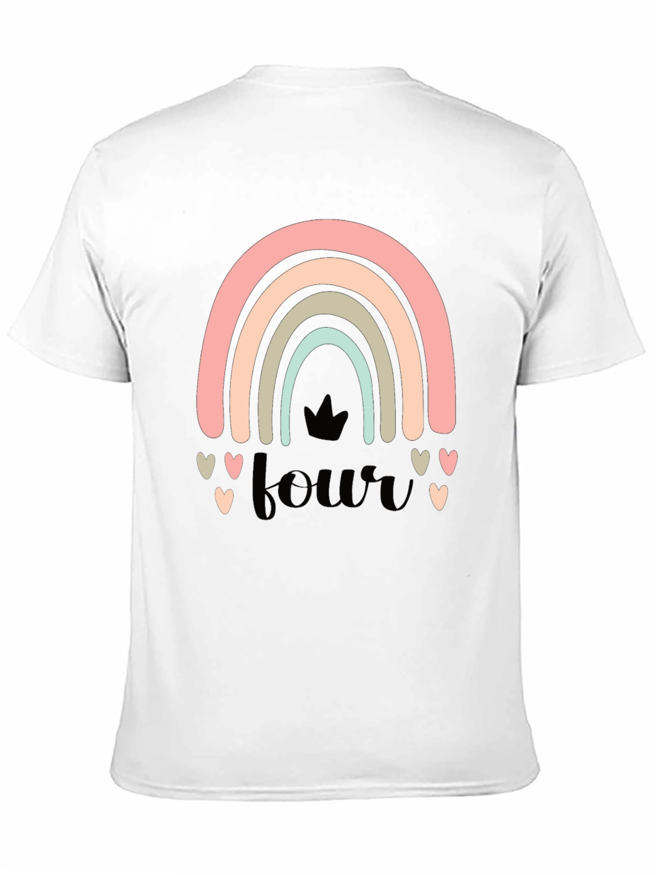 4th Birthday Rainbow Heart T-Shirt