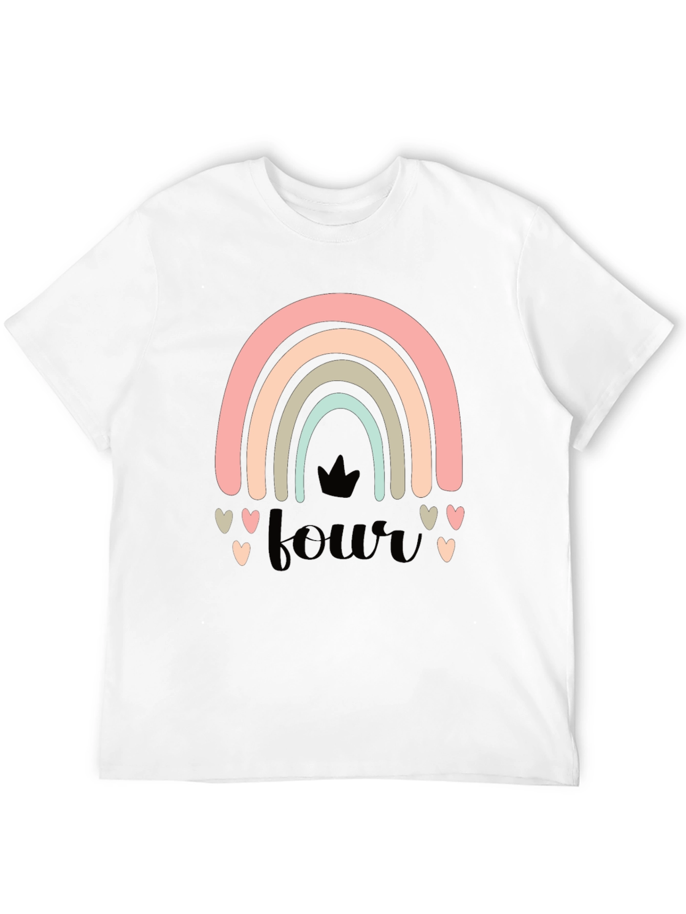 4th Birthday Rainbow Heart T-Shirt