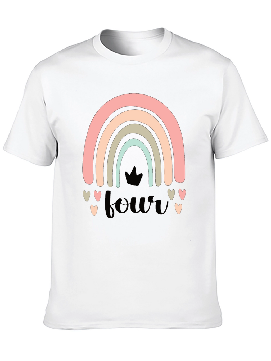 4th Birthday Rainbow Heart T-Shirt