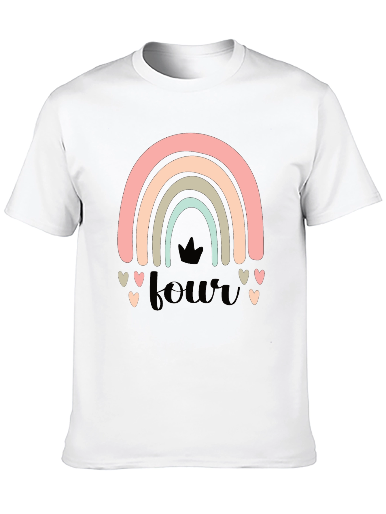 4th Birthday Rainbow Heart T-Shirt