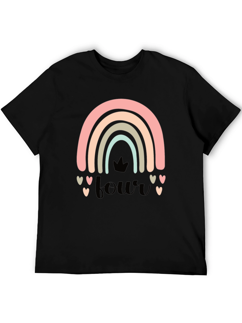 4th Birthday Rainbow Heart T-Shirt