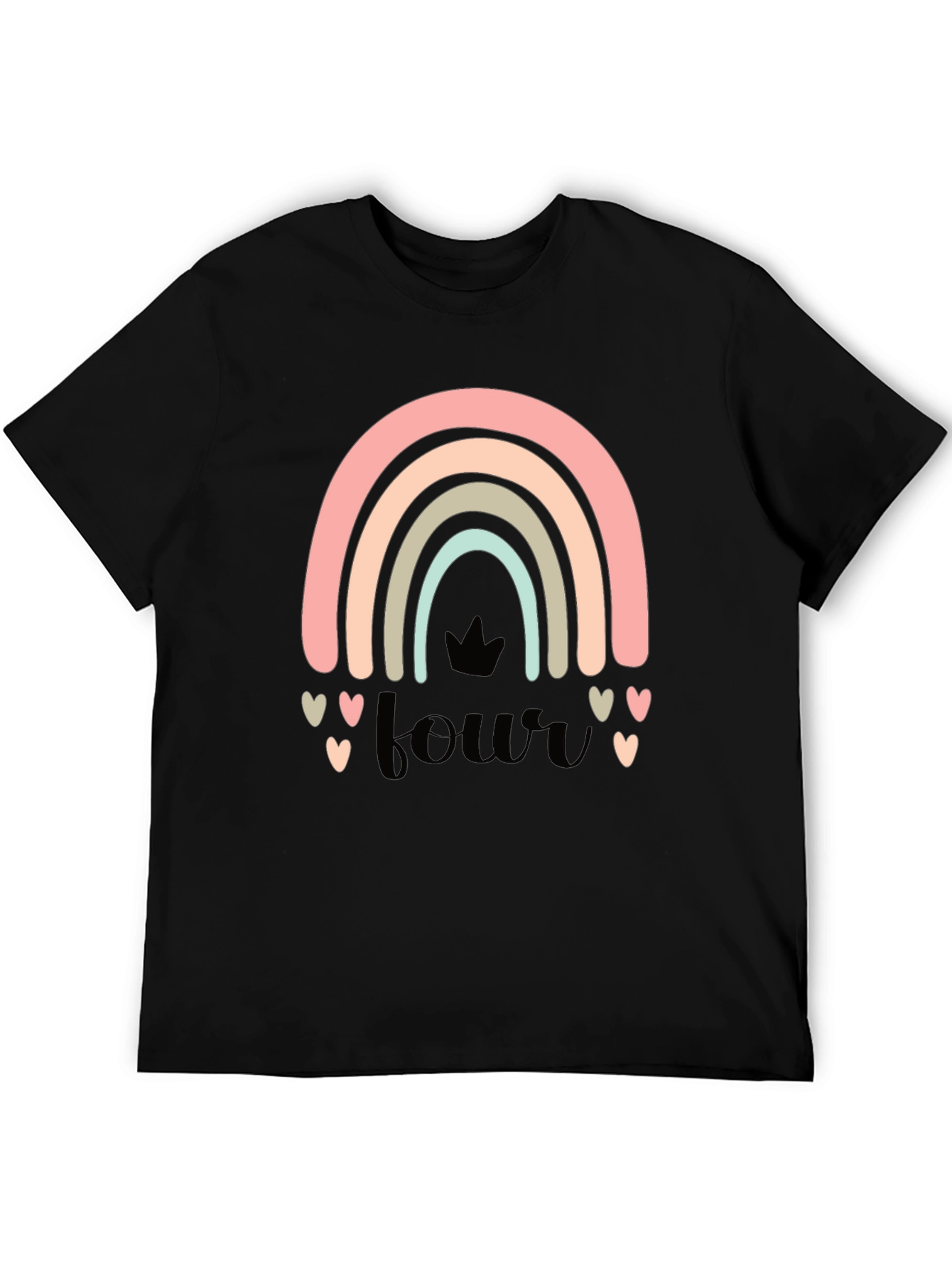 4th Birthday Rainbow Heart T-Shirt