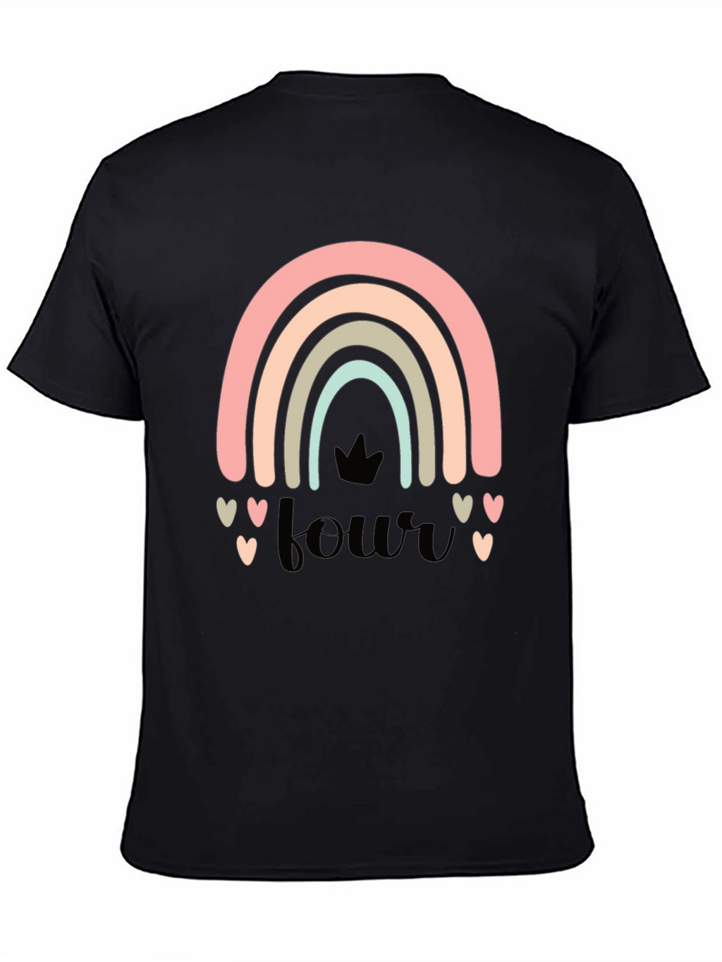 4th Birthday Rainbow Heart T-Shirt