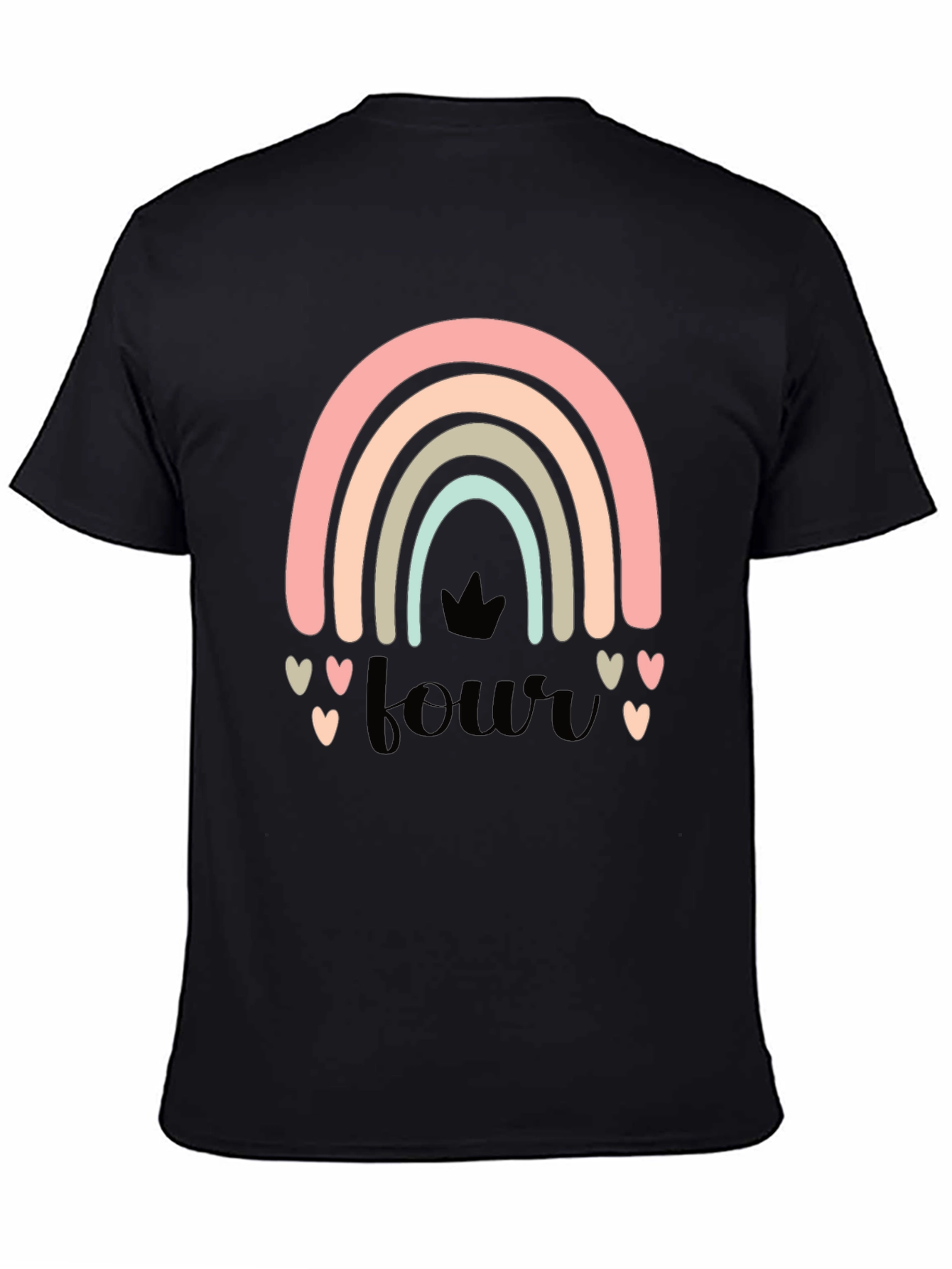 4th Birthday Rainbow Heart T-Shirt