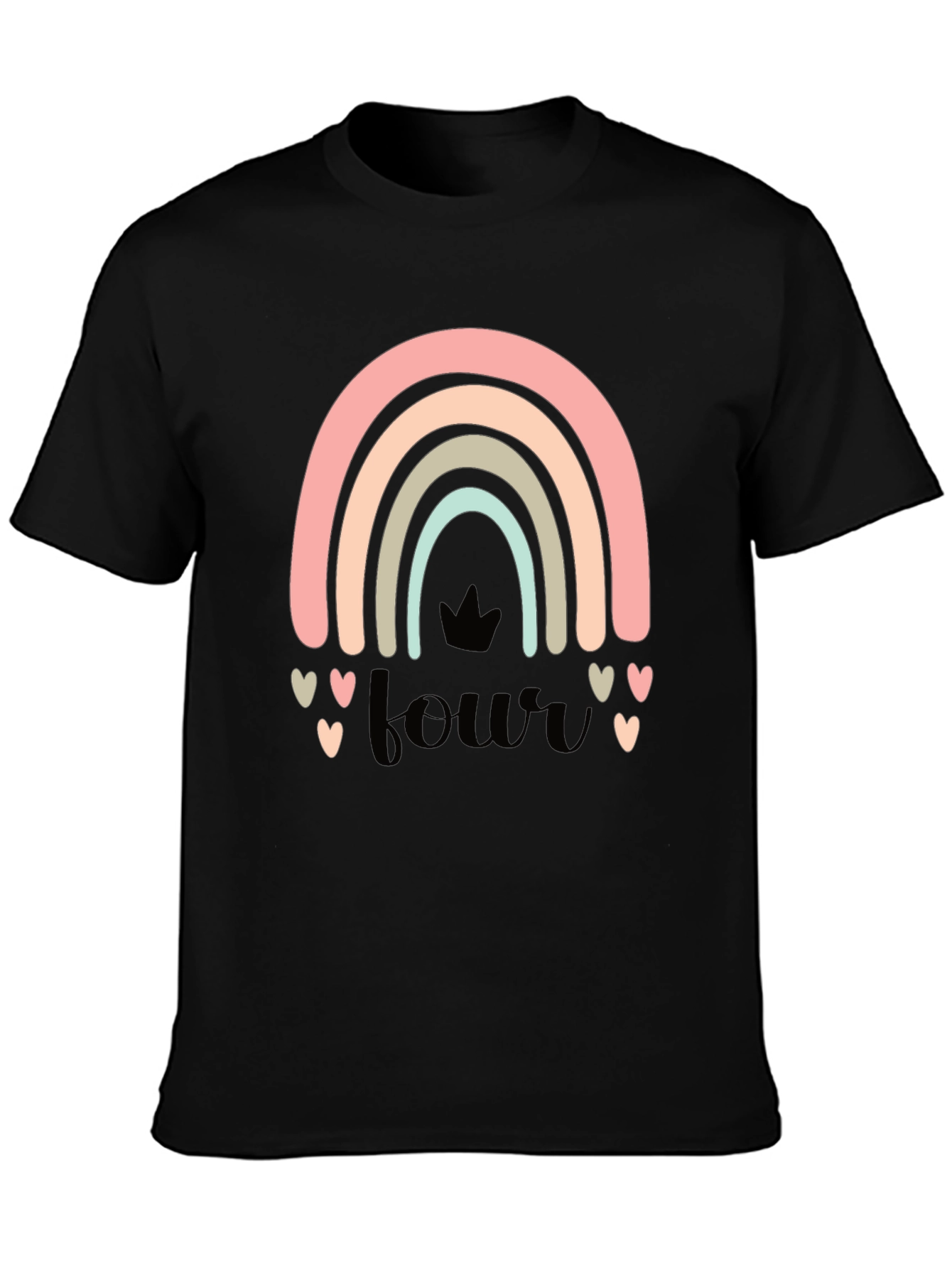 4th Birthday Rainbow Heart T-Shirt