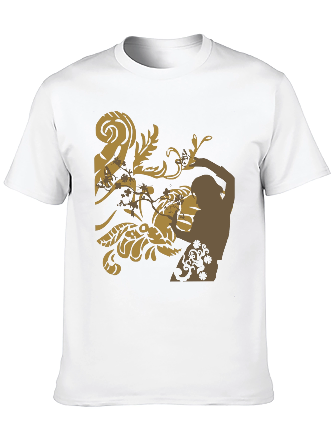 Stylish Black T-Shirt with Floral Design