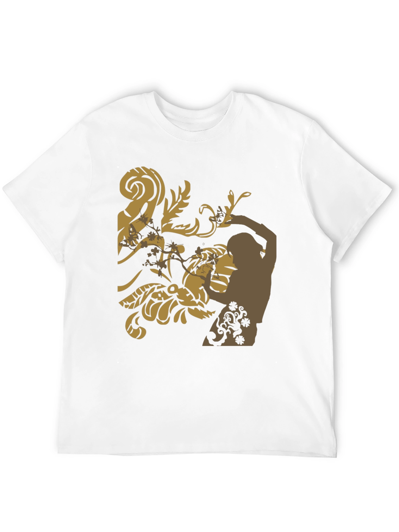 Stylish Black T-Shirt with Floral Design