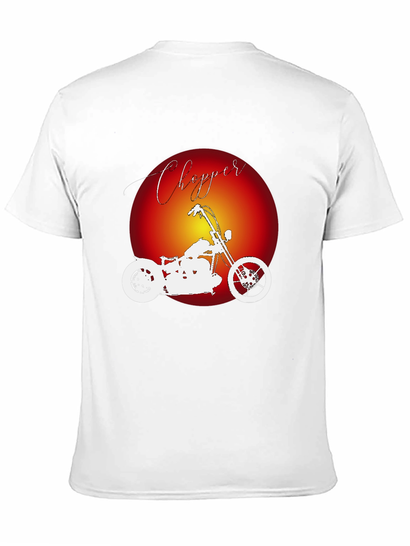 Chopper Motorcycle Graphic Tee - Black Cotton T-Shirt