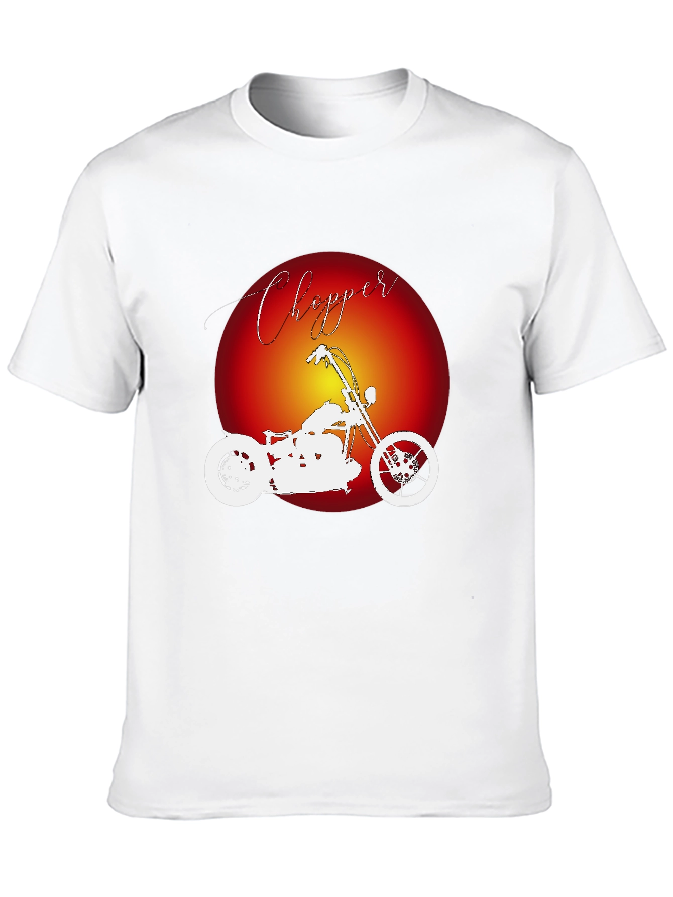 Chopper Motorcycle Graphic Tee - Black Cotton T-Shirt