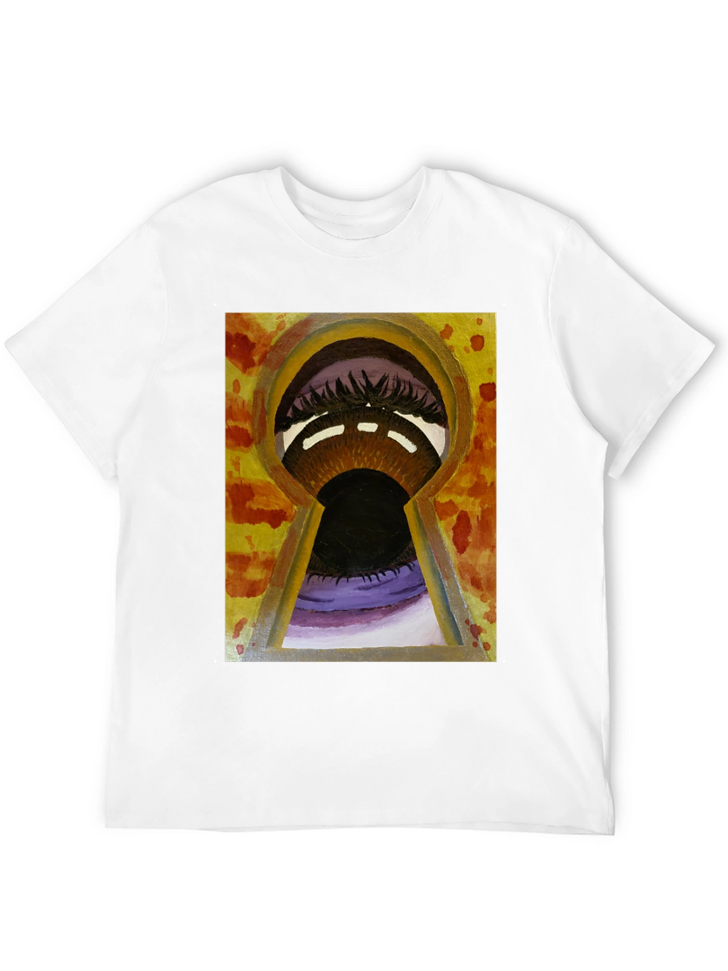 Keyhole Eye Graphic Tee - Black Cotton