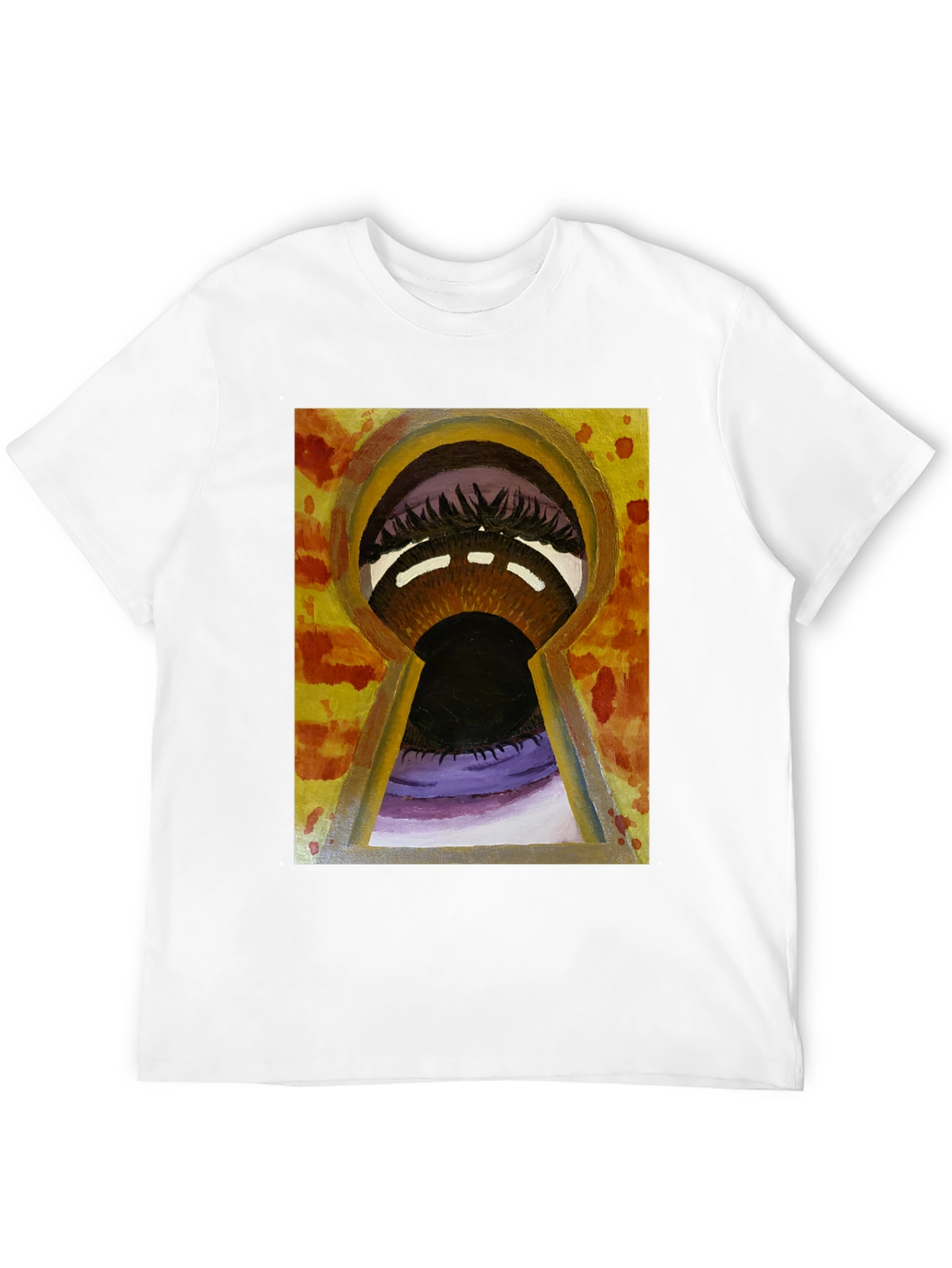 Keyhole Eye Graphic Tee - Black Cotton