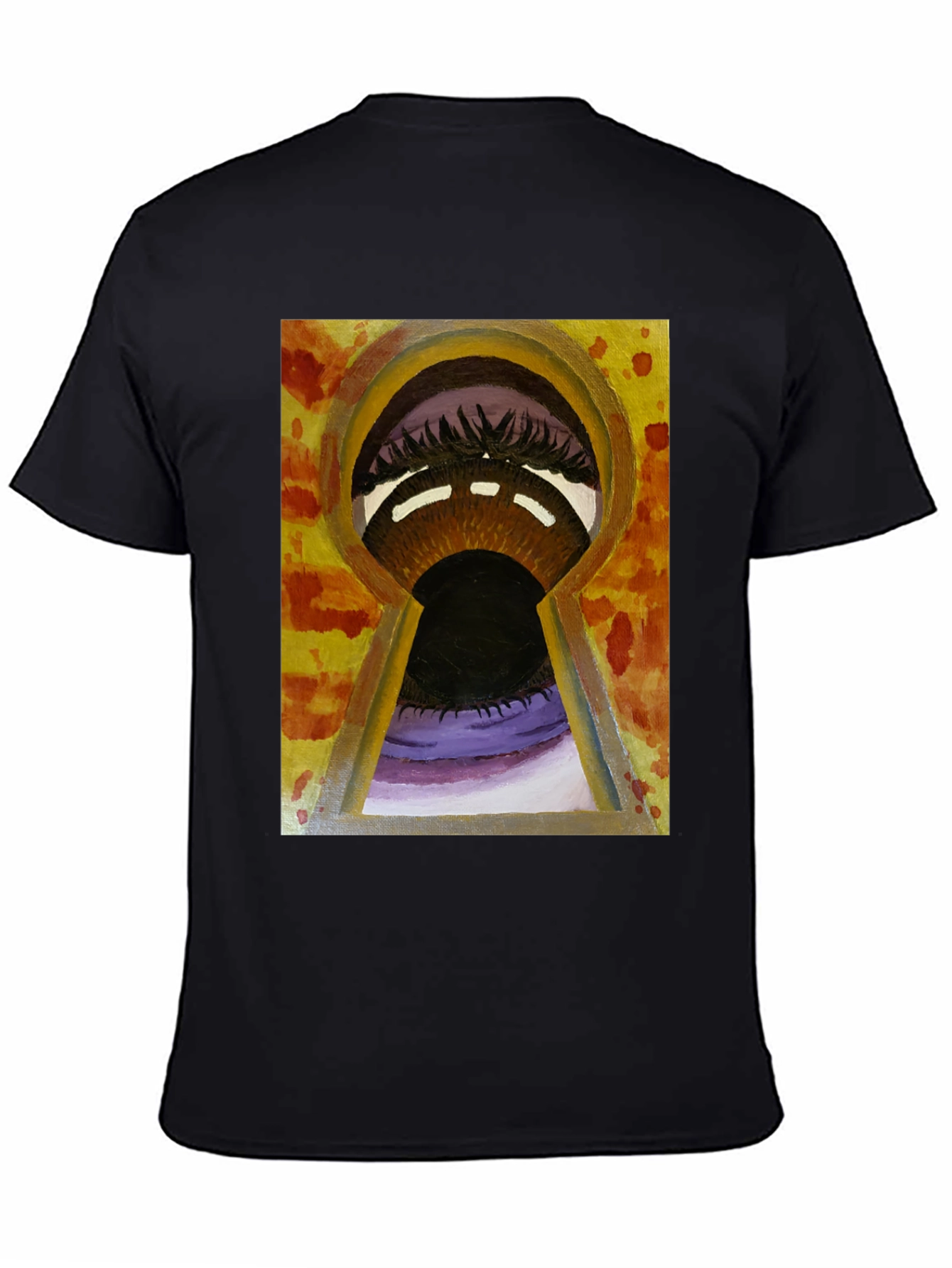 Keyhole Eye Graphic Tee - Black Cotton