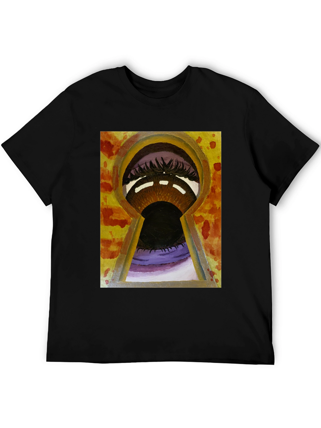 Keyhole Eye Graphic Tee - Black Cotton