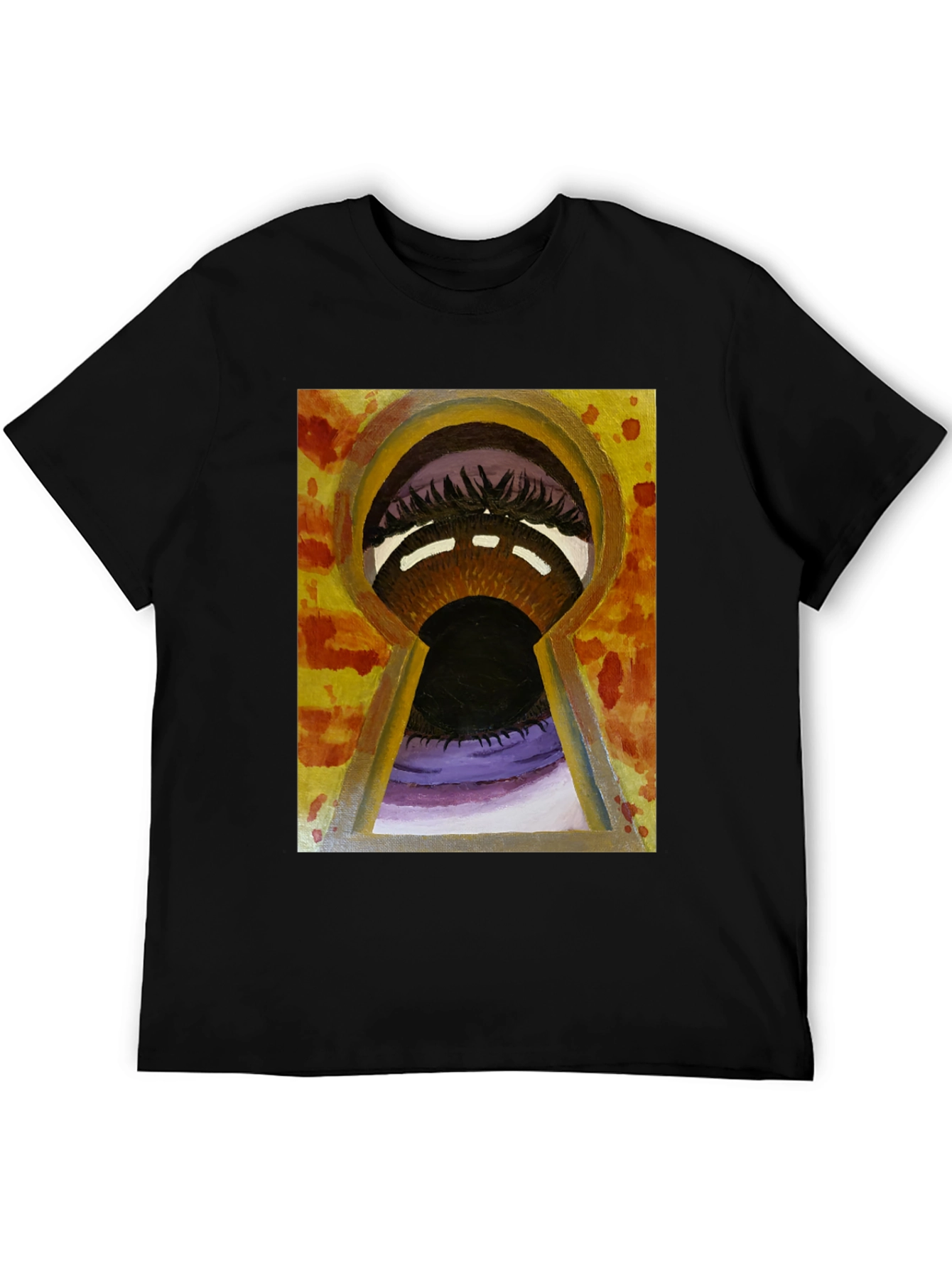 Keyhole Eye Graphic Tee - Black Cotton