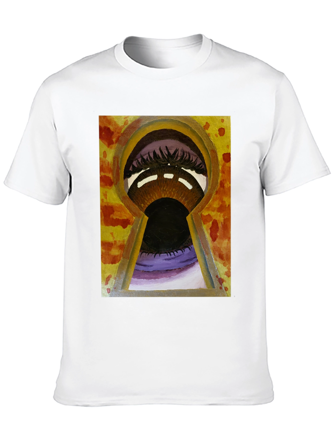 Keyhole Eye Graphic Tee - Black Cotton