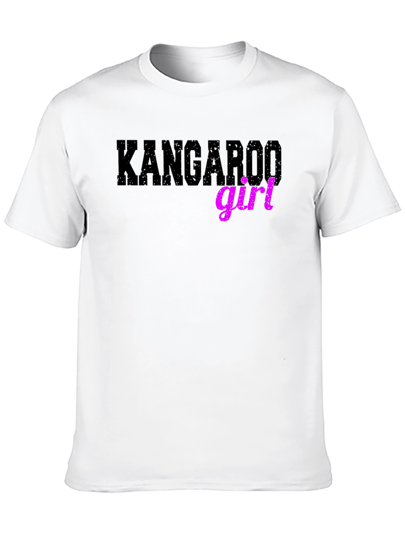 Kangaroo Girl Graphic T-Shirt - Black Cotton Tee