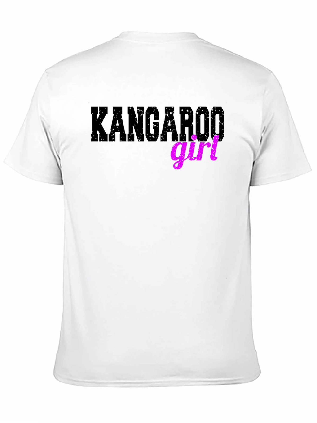 Kangaroo Girl Graphic T-Shirt - Black Cotton Tee
