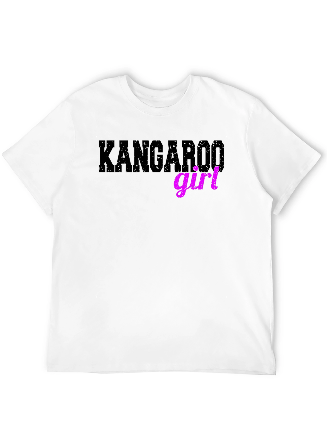 Kangaroo Girl Graphic T-Shirt - Black Cotton Tee