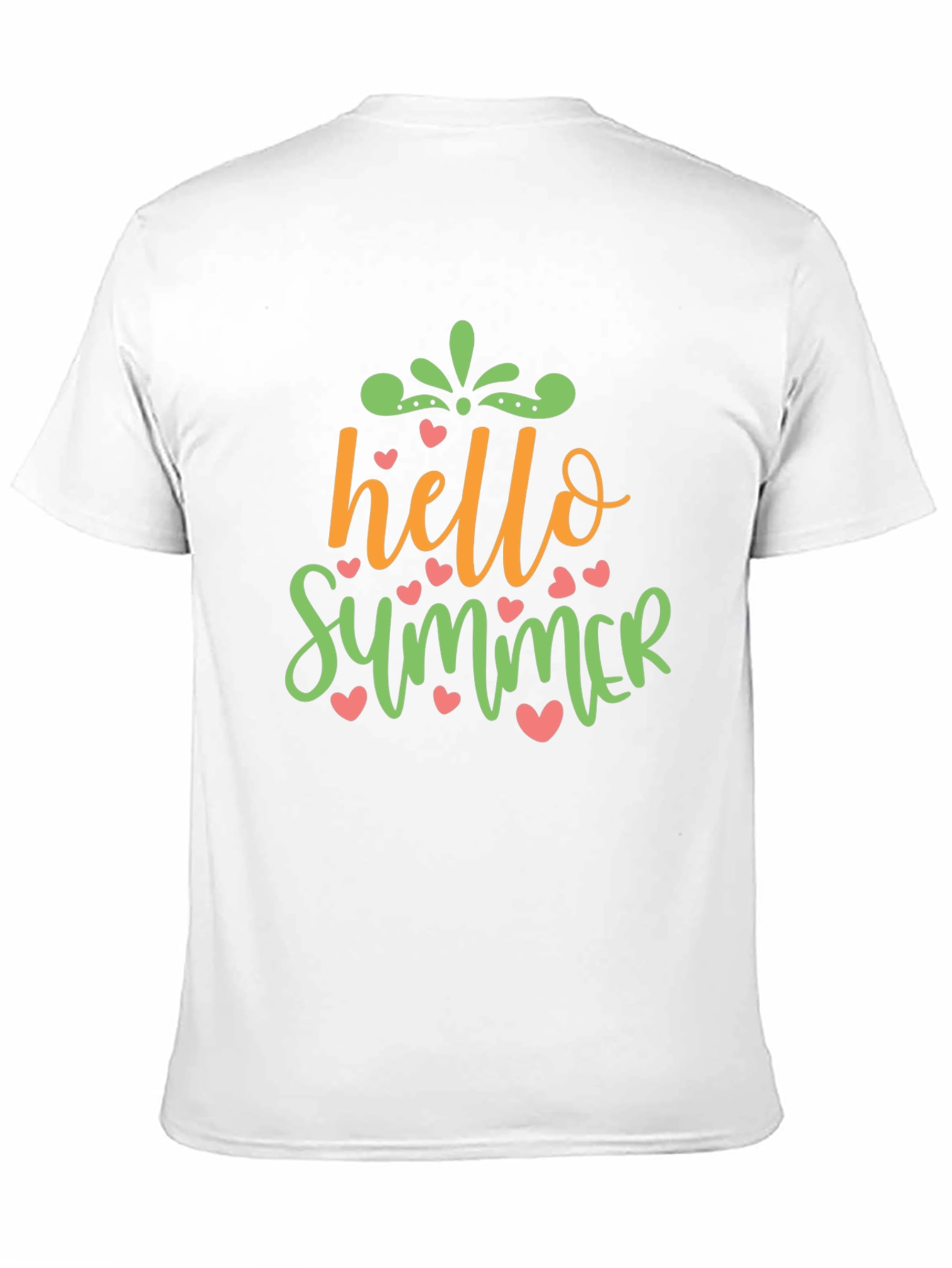 Hello Summer Graphic Tee - Trendy Crew Neck T-Shirt