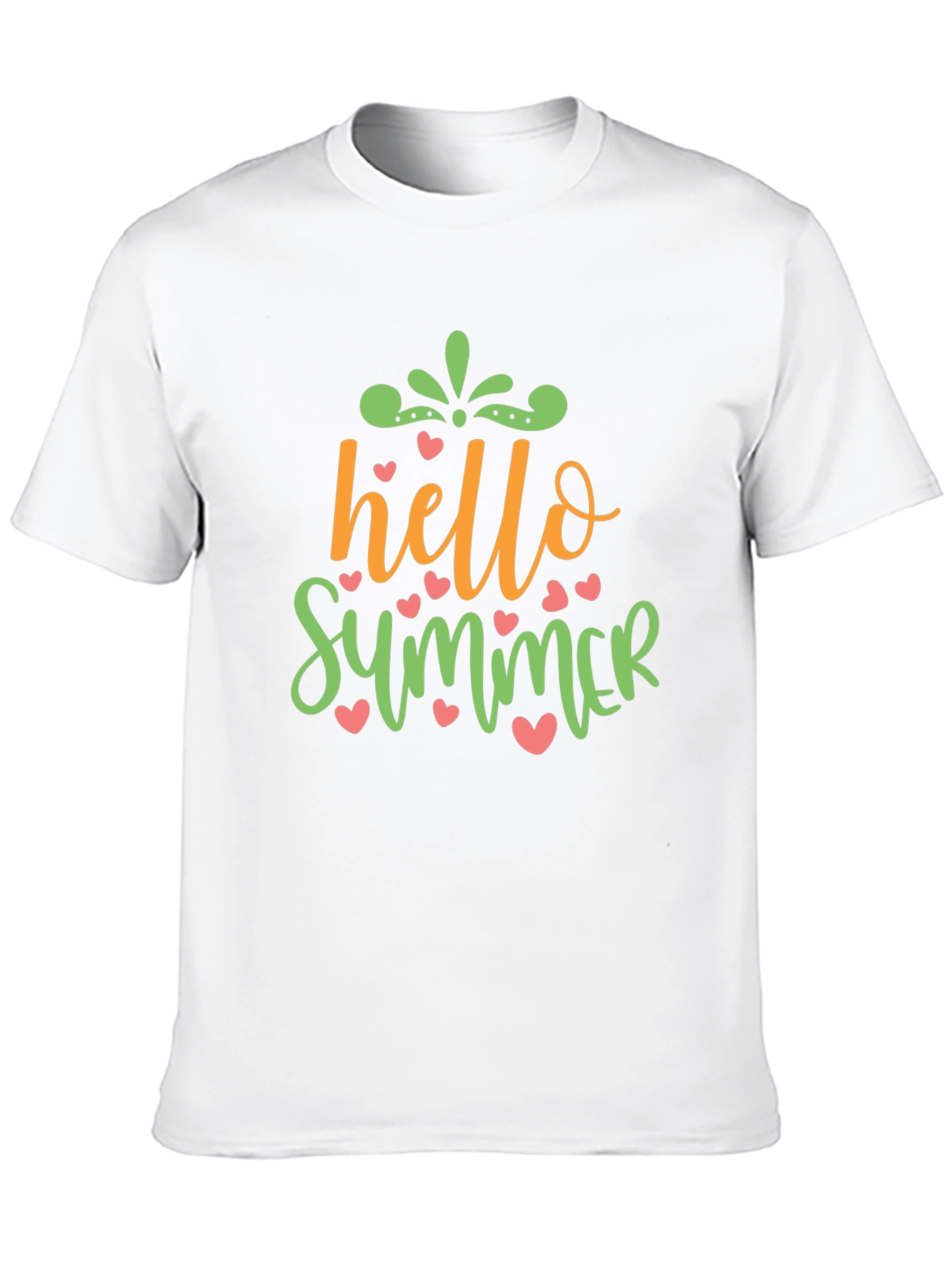 Hello Summer Graphic Tee - Trendy Crew Neck T-Shirt