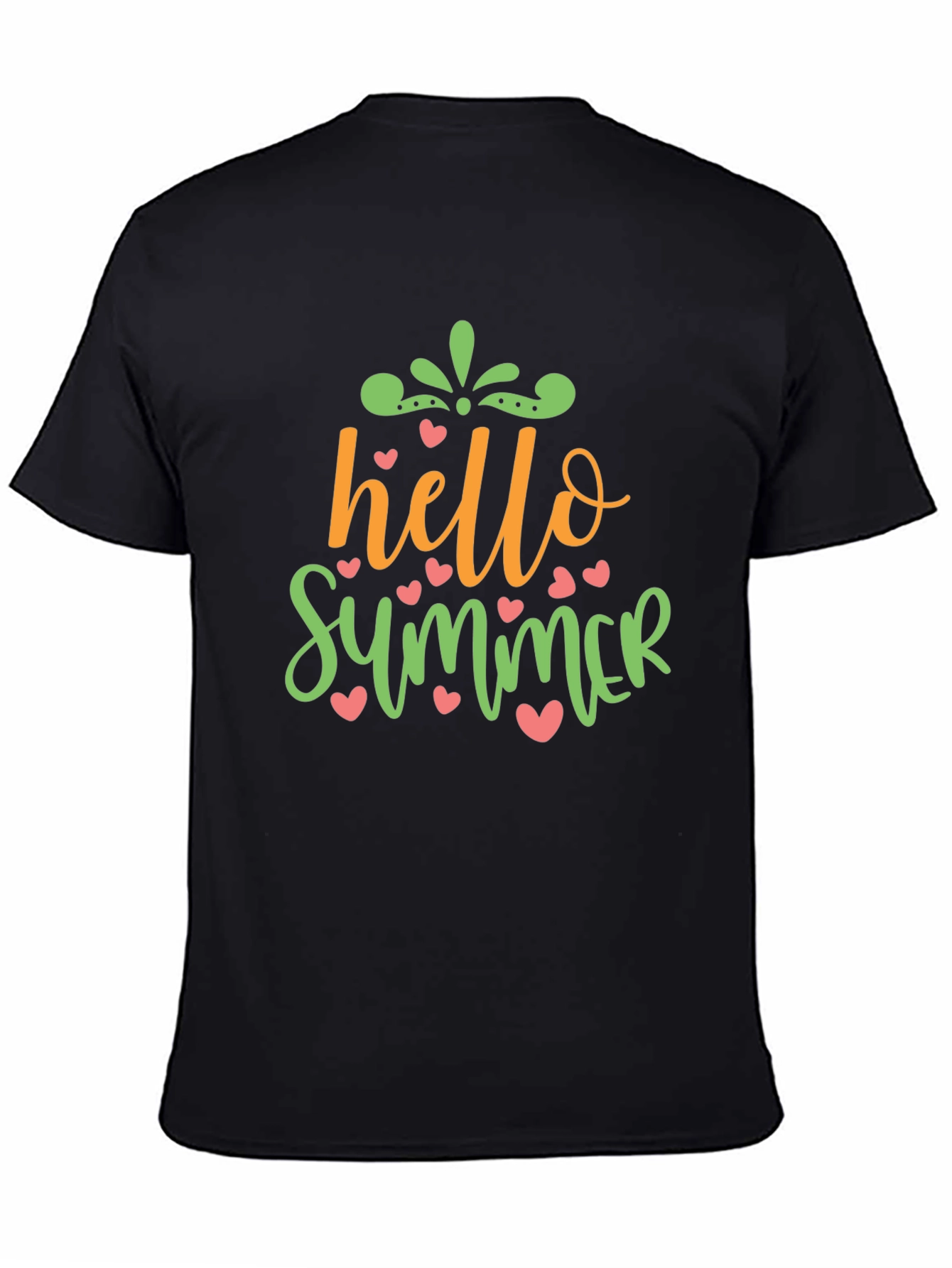 Hello Summer Graphic Tee - Trendy Crew Neck T-Shirt