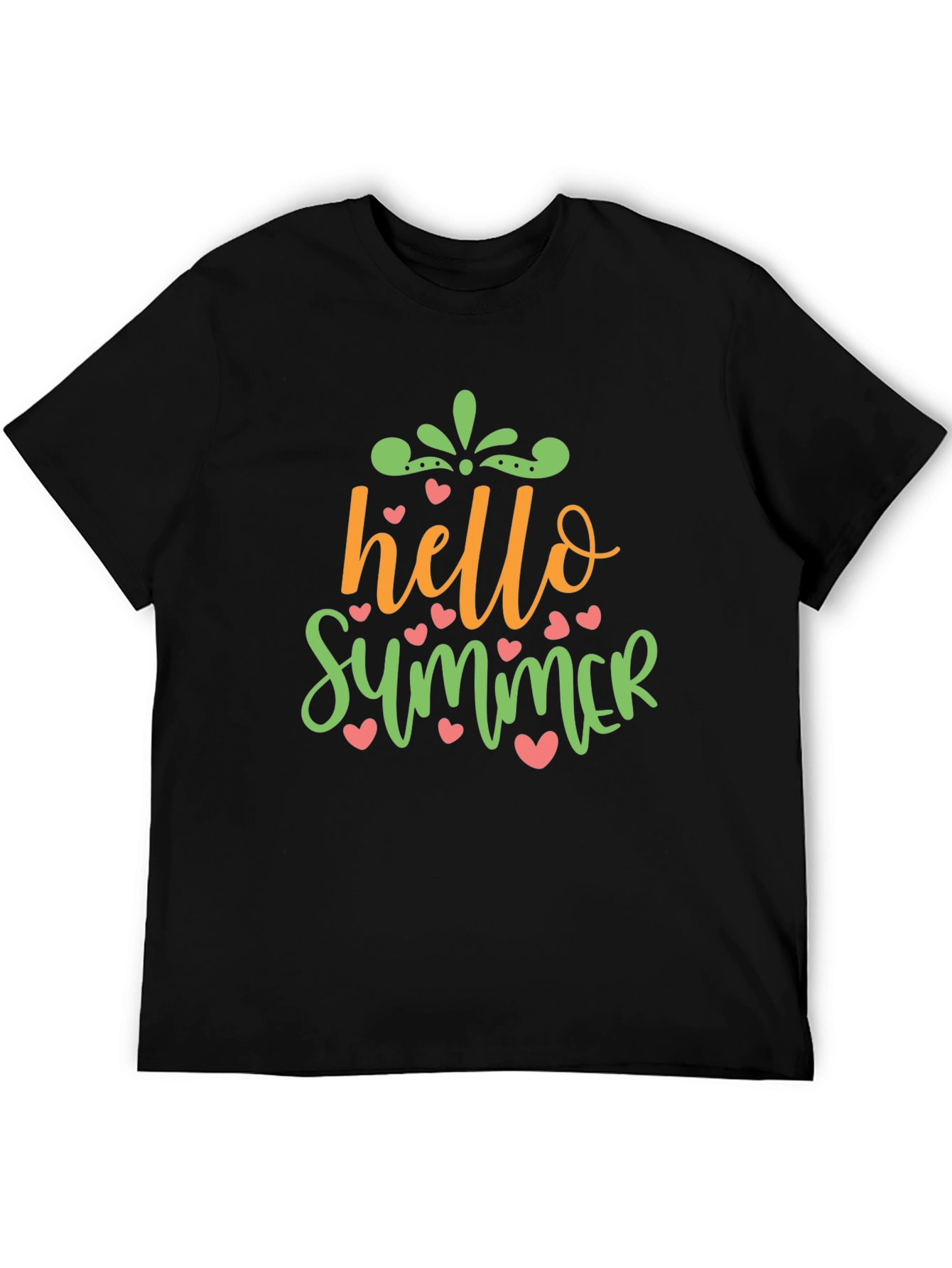 Hello Summer Graphic Tee - Trendy Crew Neck T-Shirt