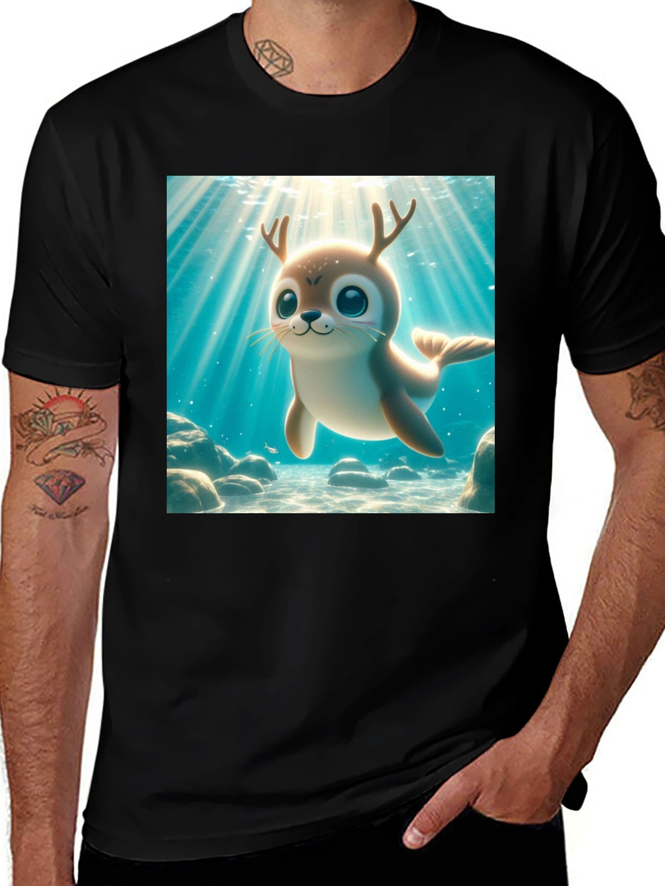 Cute Antlered Seal T-Shirt