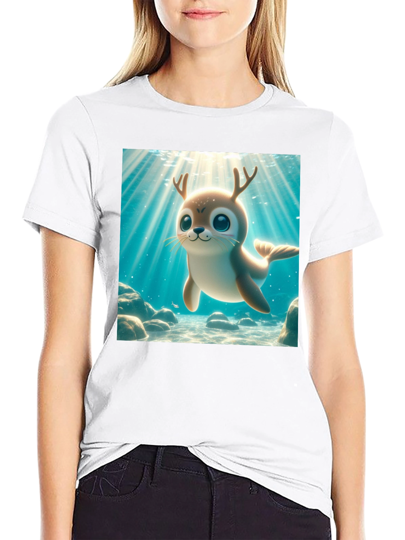 Cute Antlered Seal T-Shirt