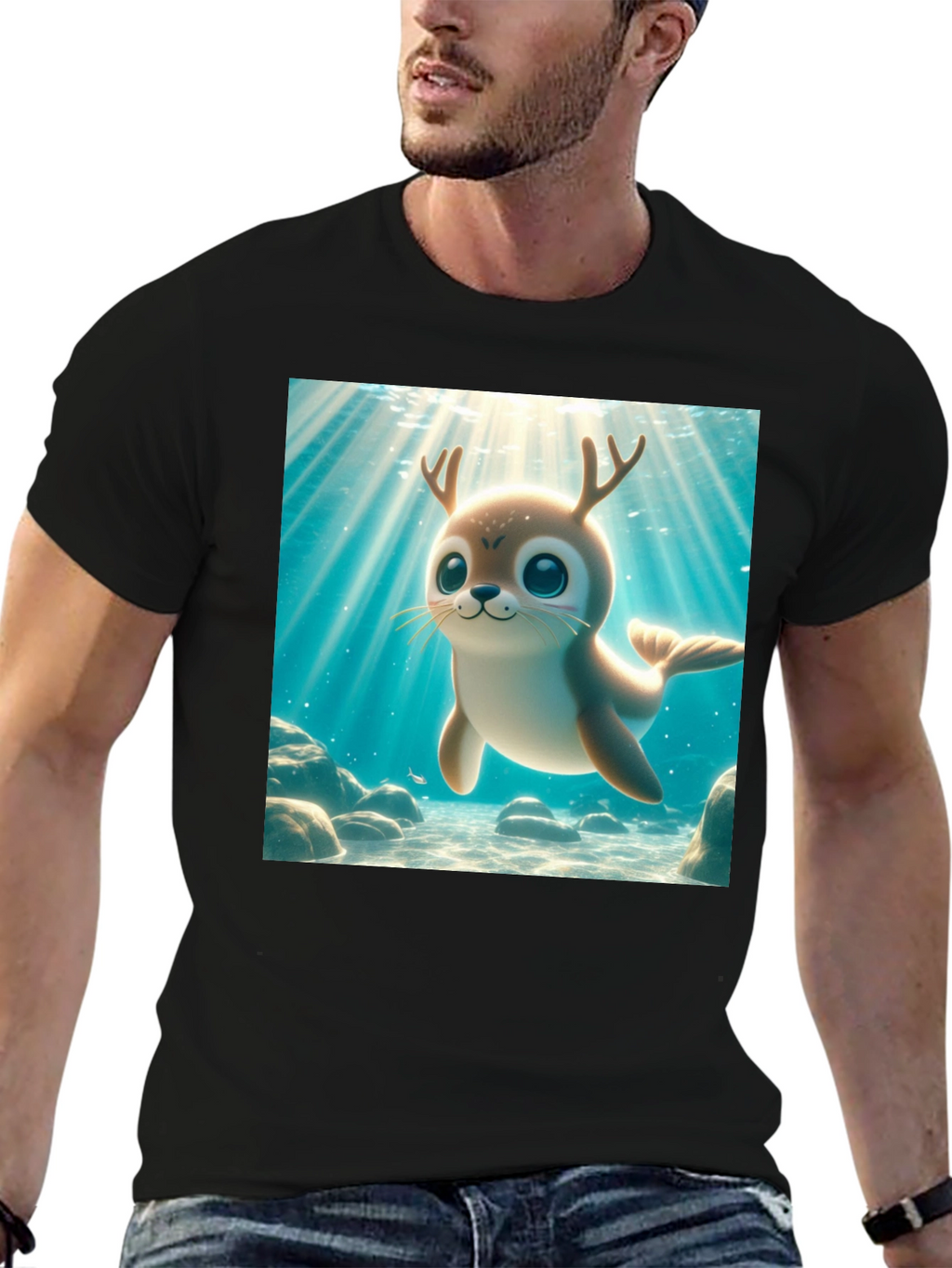 Cute Antlered Seal T-Shirt