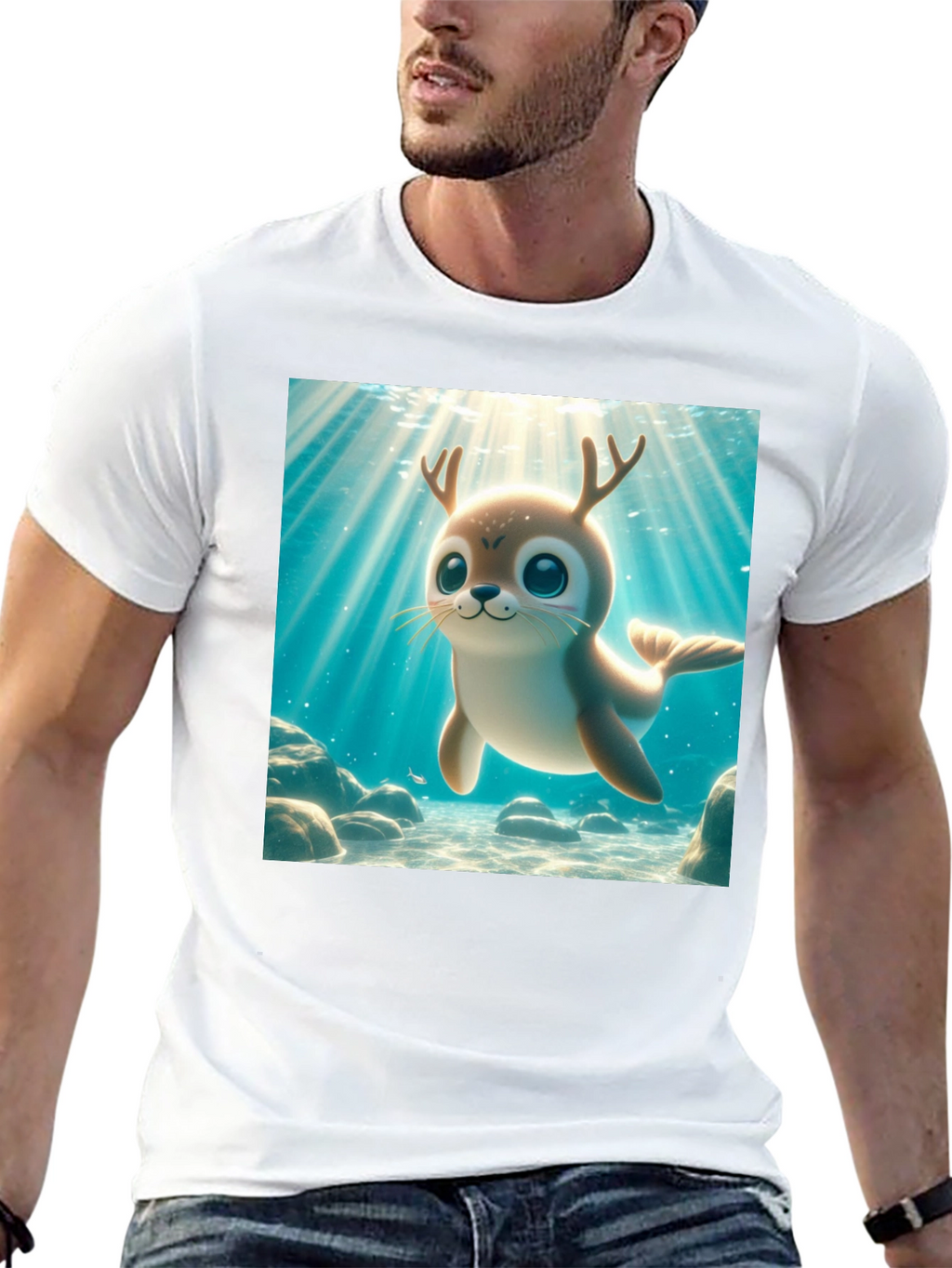 Cute Antlered Seal T-Shirt