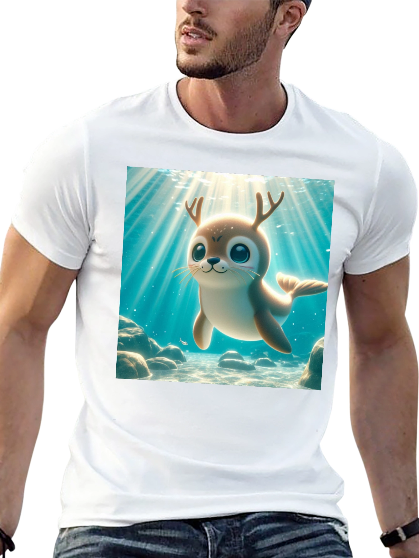 Cute Antlered Seal T-Shirt