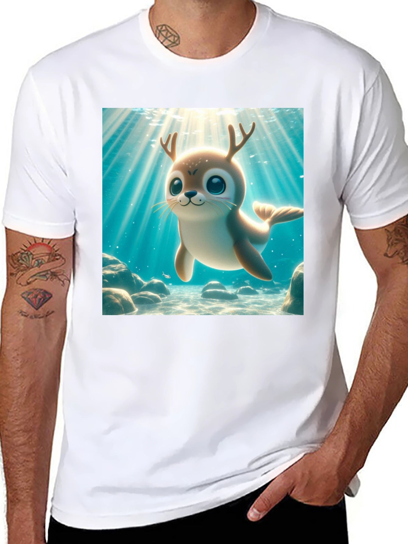 Cute Antlered Seal T-Shirt