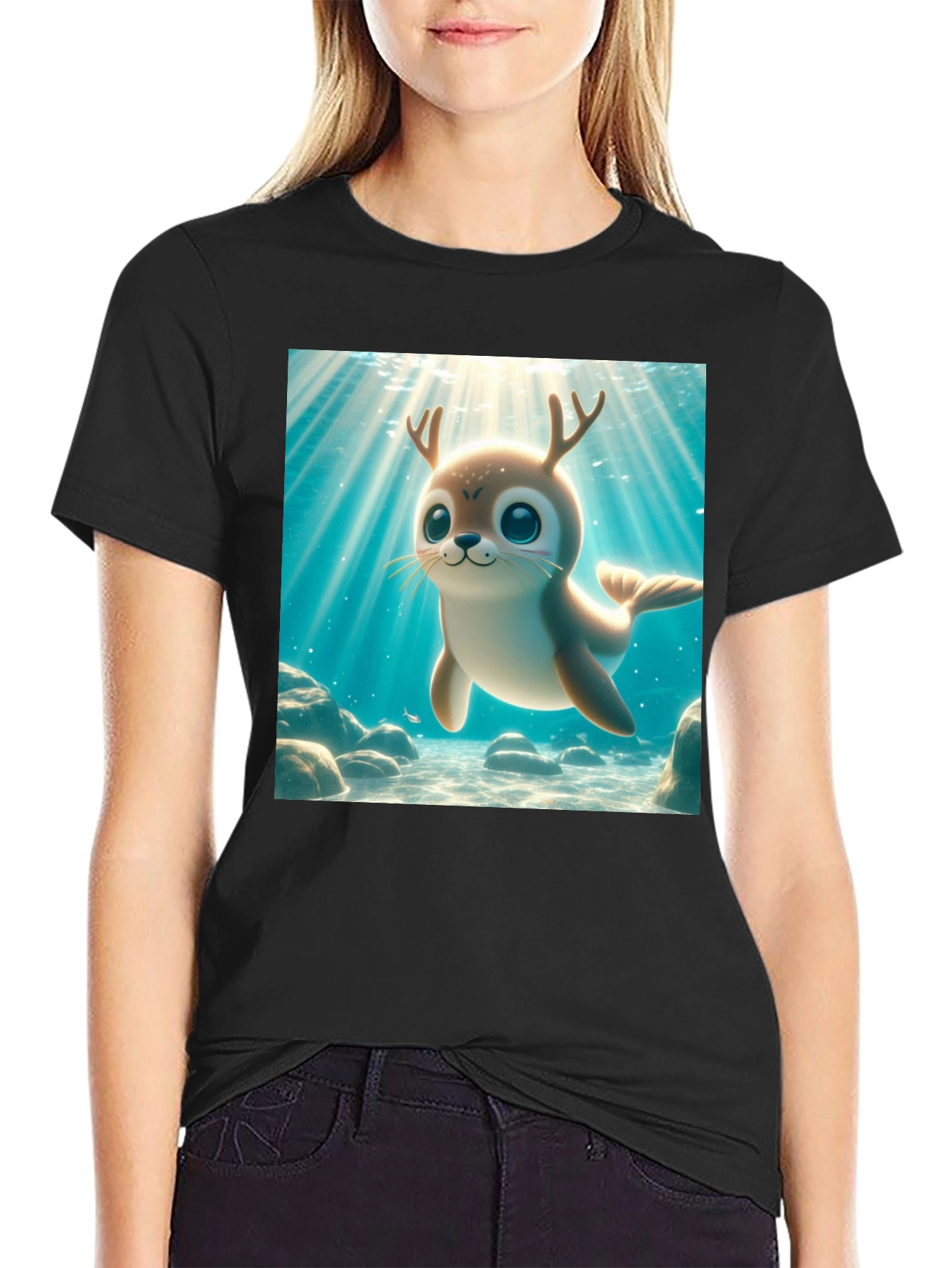 Cute Antlered Seal T-Shirt