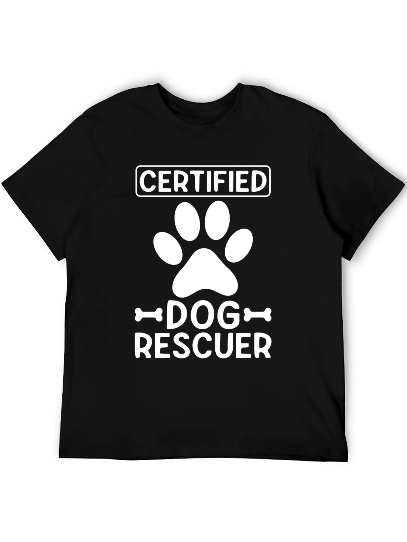 Certified Dog Rescuer T-Shirt - Paw Print Design