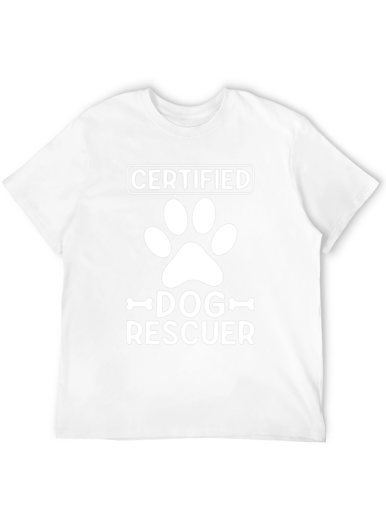 Certified Dog Rescuer T-Shirt - Paw Print Design