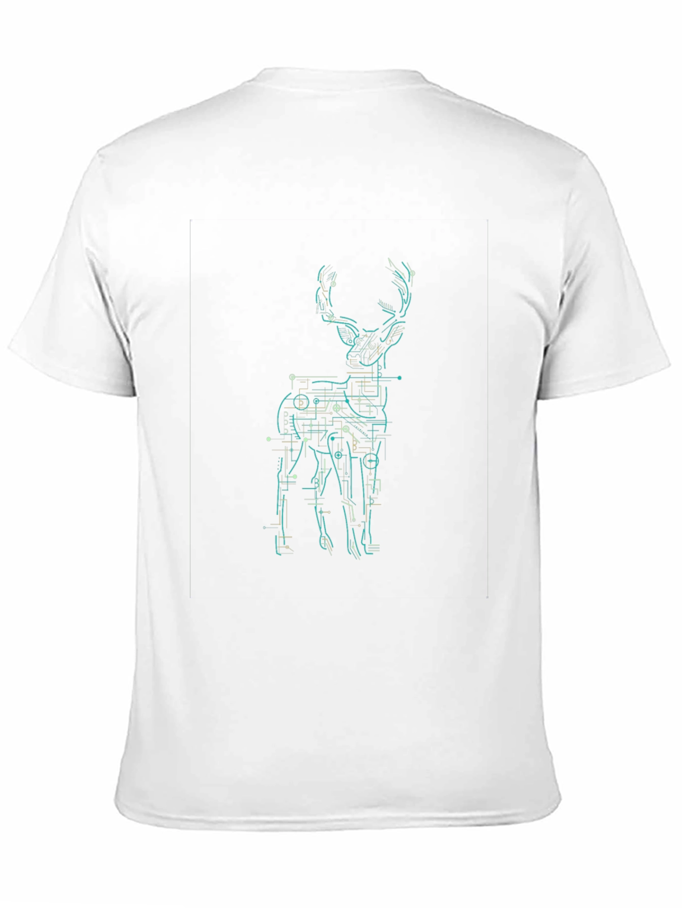 Tech Deer Graphic Tee - Black Cotton T-Shirt