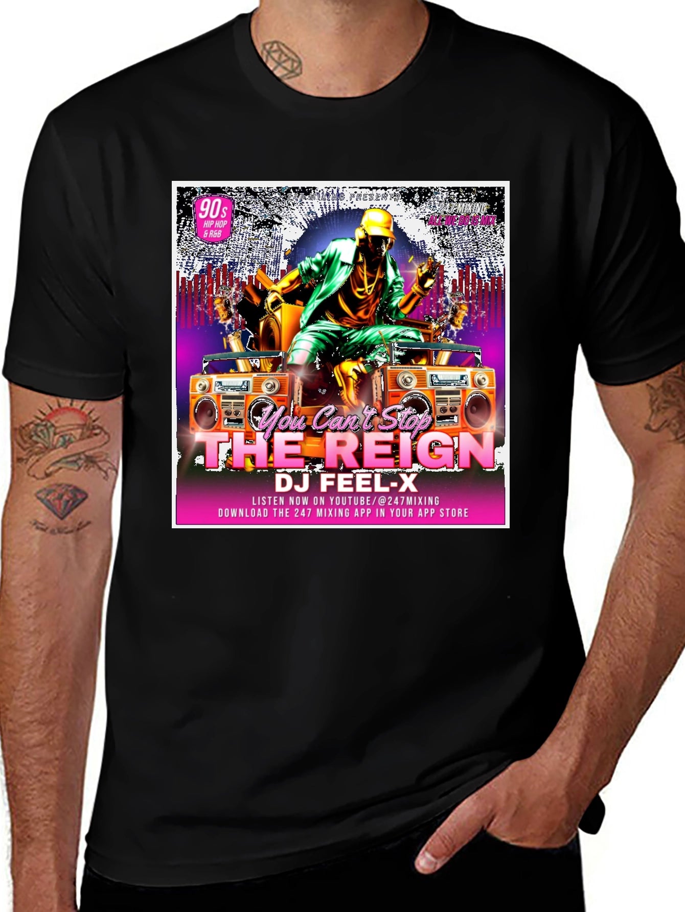 DJ Feel-X Graphic T-Shirt: 90s Hip Hop & R&B Reign