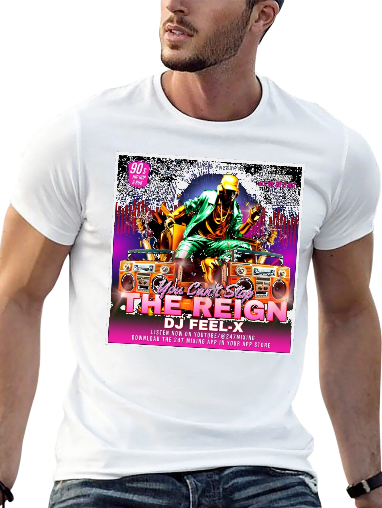 DJ Feel-X Graphic T-Shirt: 90s Hip Hop & R&B Reign