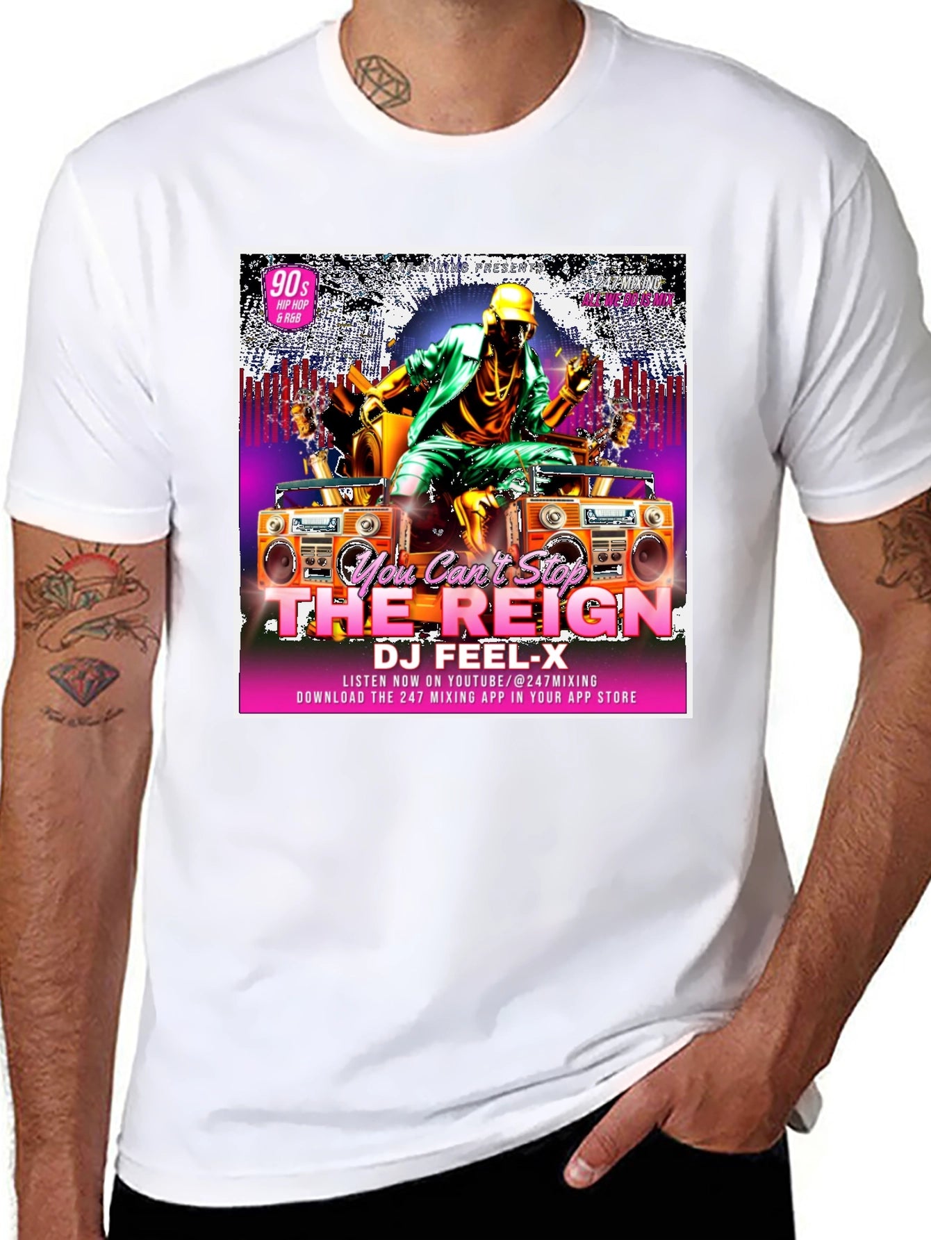 DJ Feel-X Graphic T-Shirt: 90s Hip Hop & R&B Reign