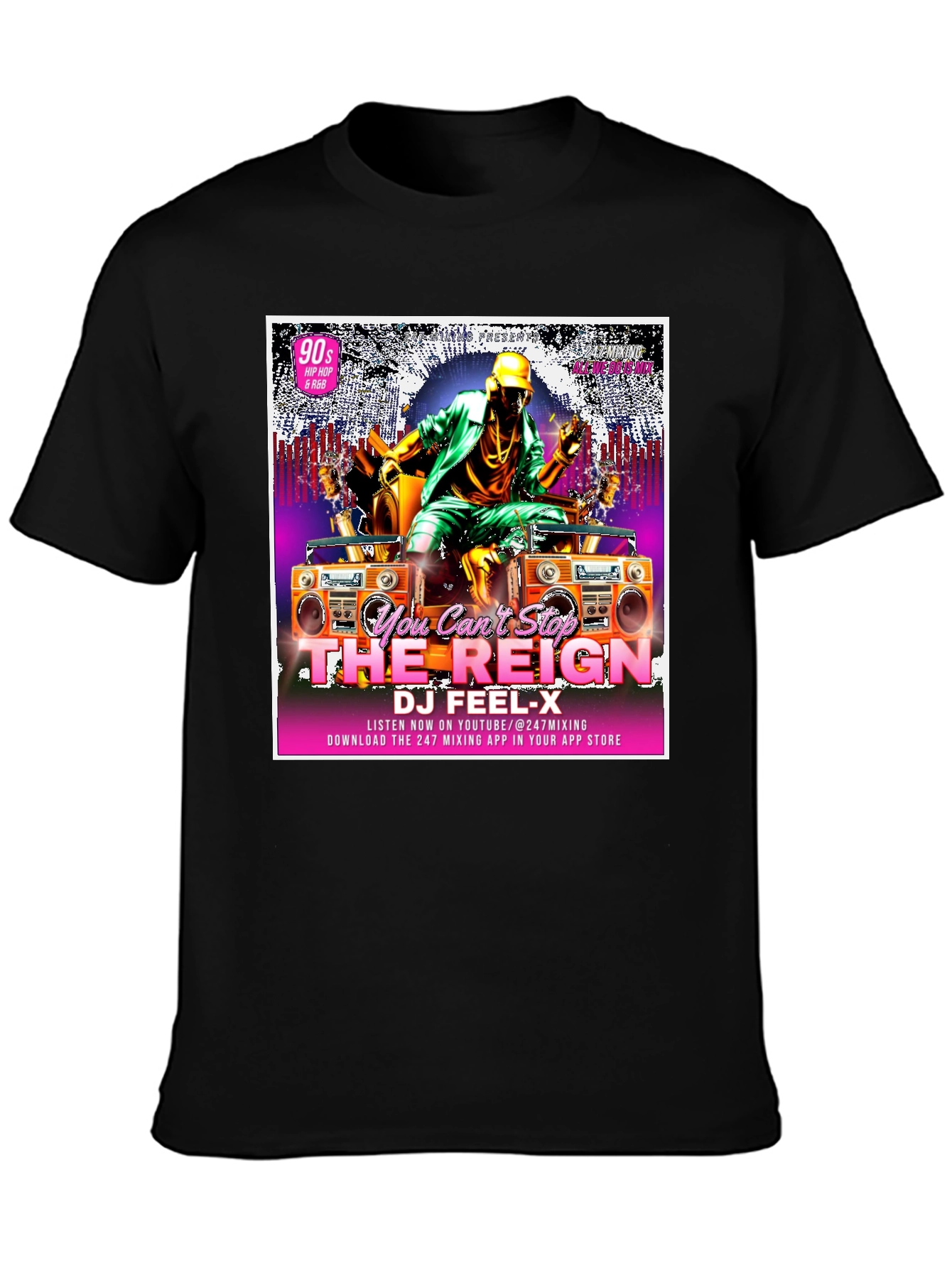 DJ Feel-X Graphic T-Shirt: 90s Hip Hop & R&B Reign