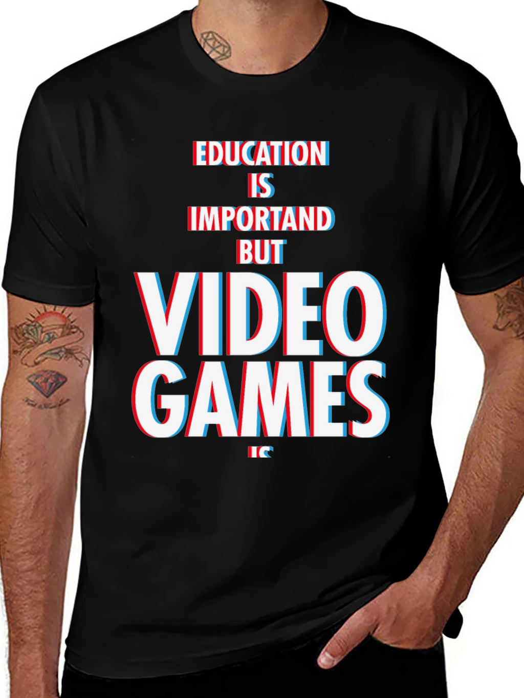 Education Vs. Video Games Graphic Tee