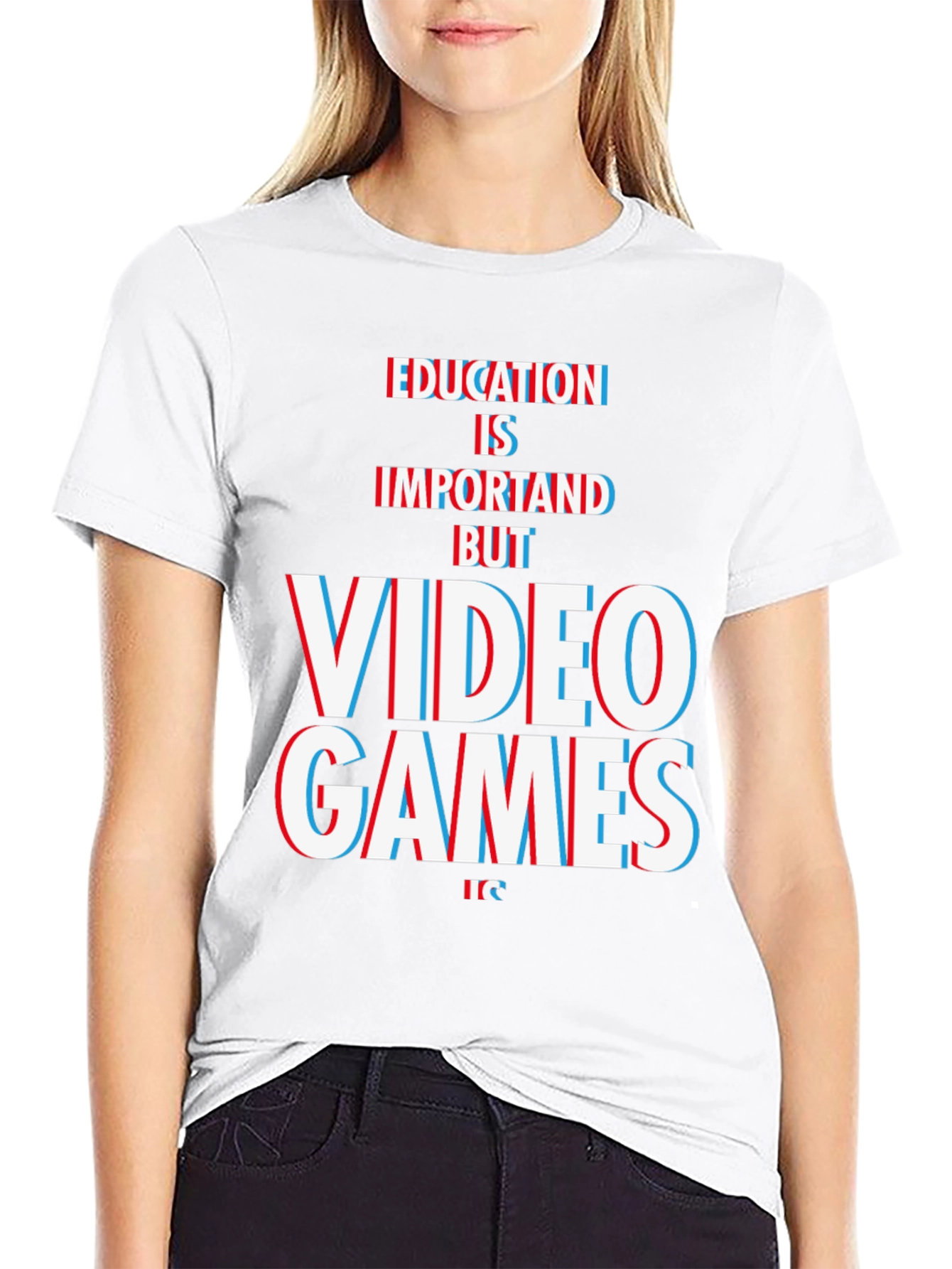 Education Vs. Video Games Graphic Tee