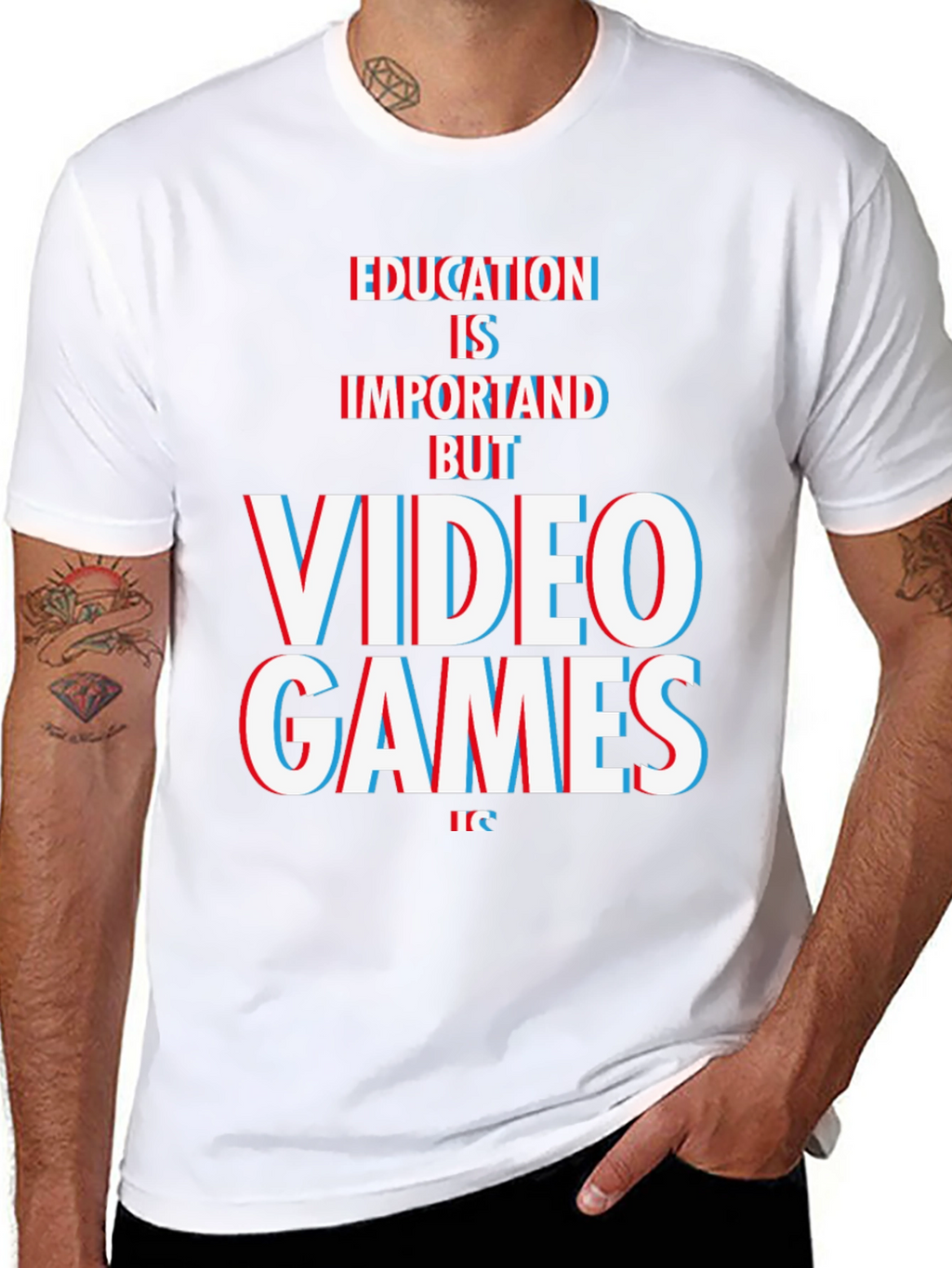 Education Vs. Video Games Graphic Tee