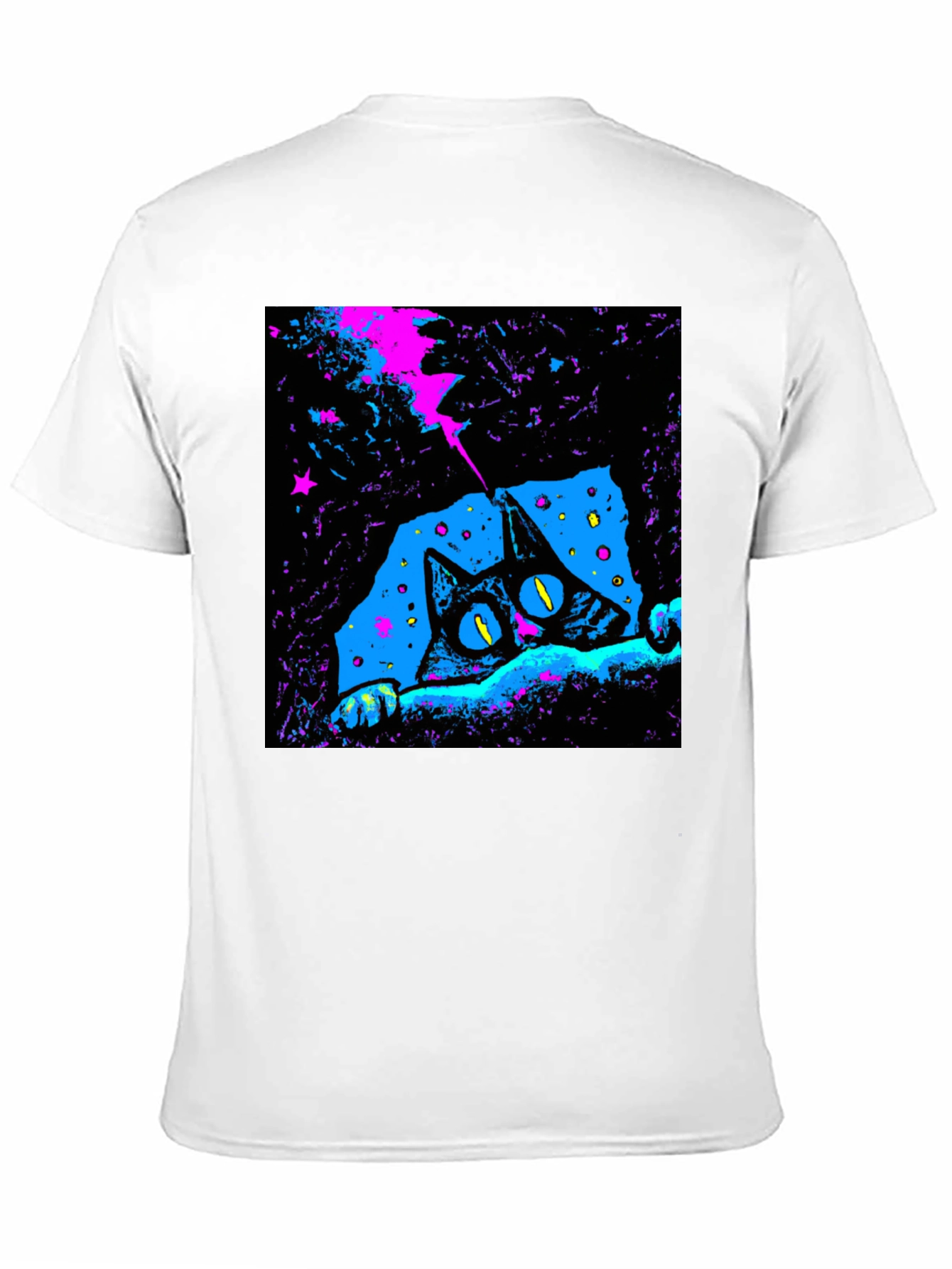 Cosmic Cat Graphic Tee - Mens Black T-Shirt